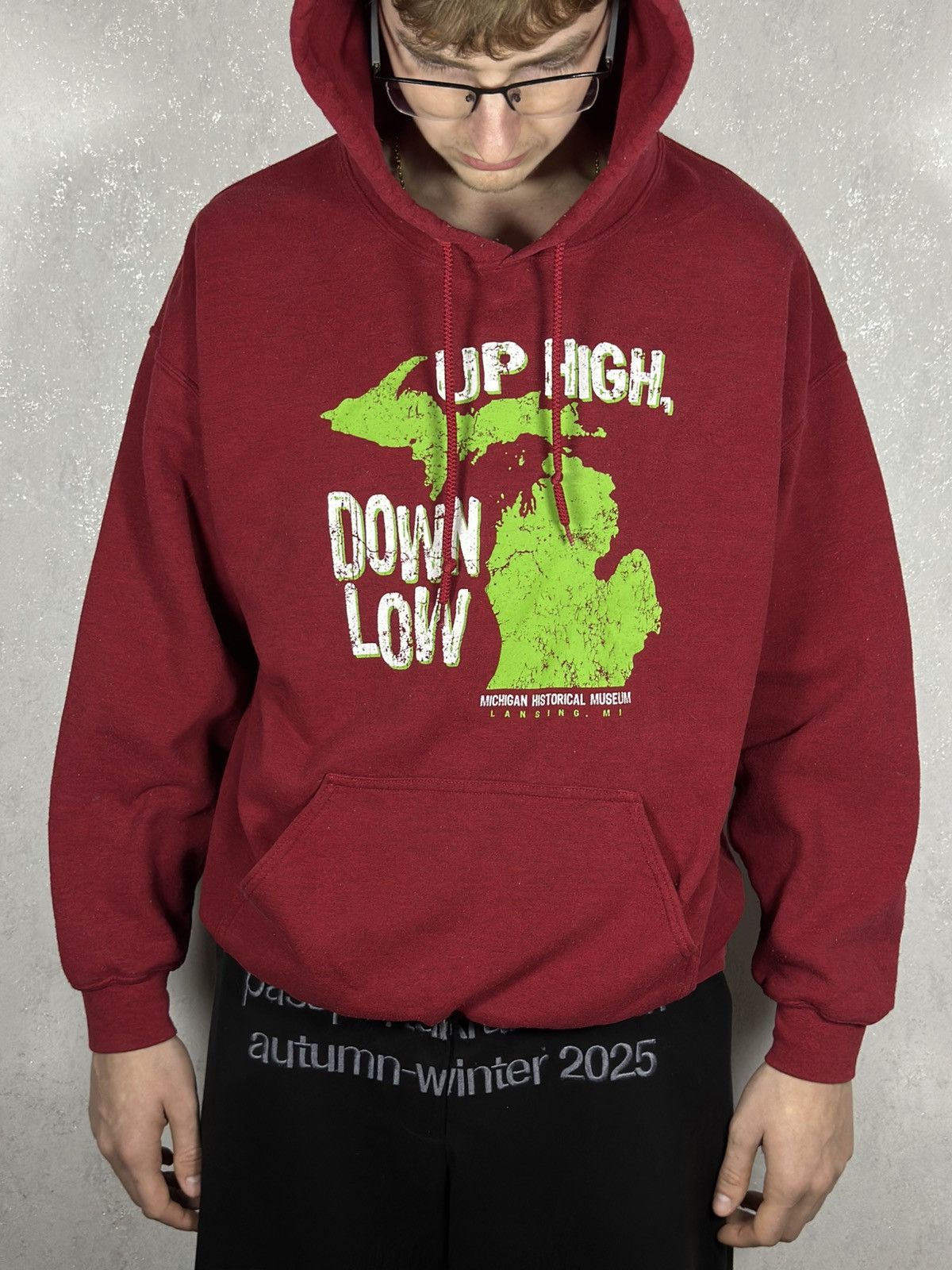 Hypebeast VTG Hoodie Up High Down Low Big Logo Hype Baggy Staff Pick Size US L / EU 52-54 / 3 - 1 Thumbnail