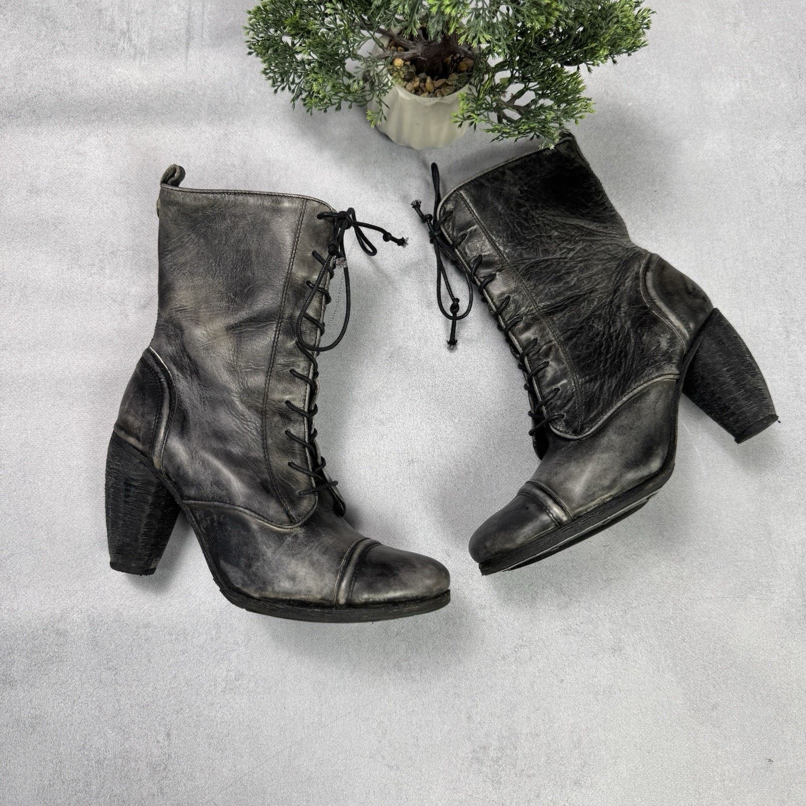 Allsaints All Saints Amarante Heel Distressed Leather Boots 39 US9 Size US 9 / IT 39 - 2 Thumbnail