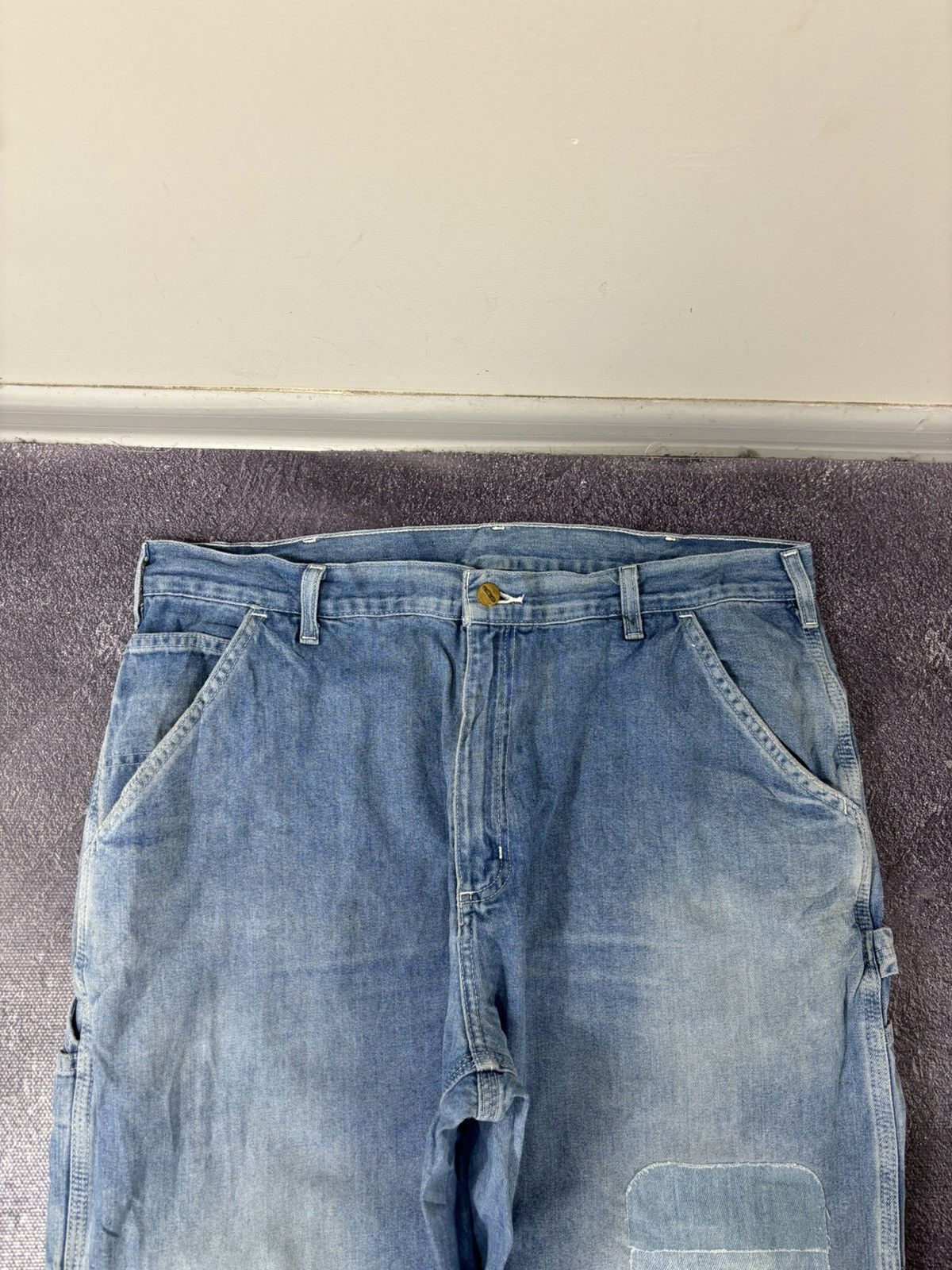 Carhartt Vintage Carhartt Dungaree Fit Faded Blue Baggy Denim Jeans Size US 38 / EU 54 - 10 Thumbnail