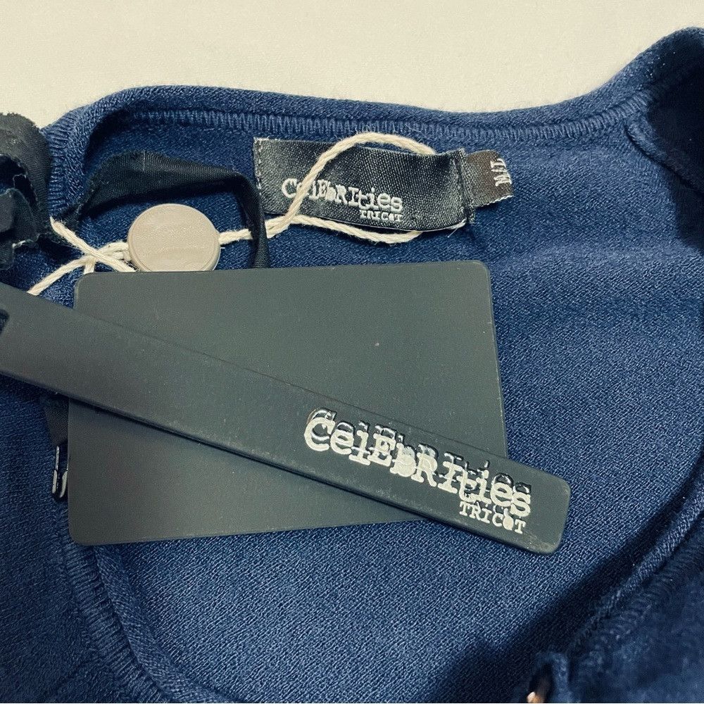 Other NWT New $123 CELEBRITIES TRICOT Blue Cardigan Size S Made i Size S / US 4 / IT 40 - 5 Thumbnail
