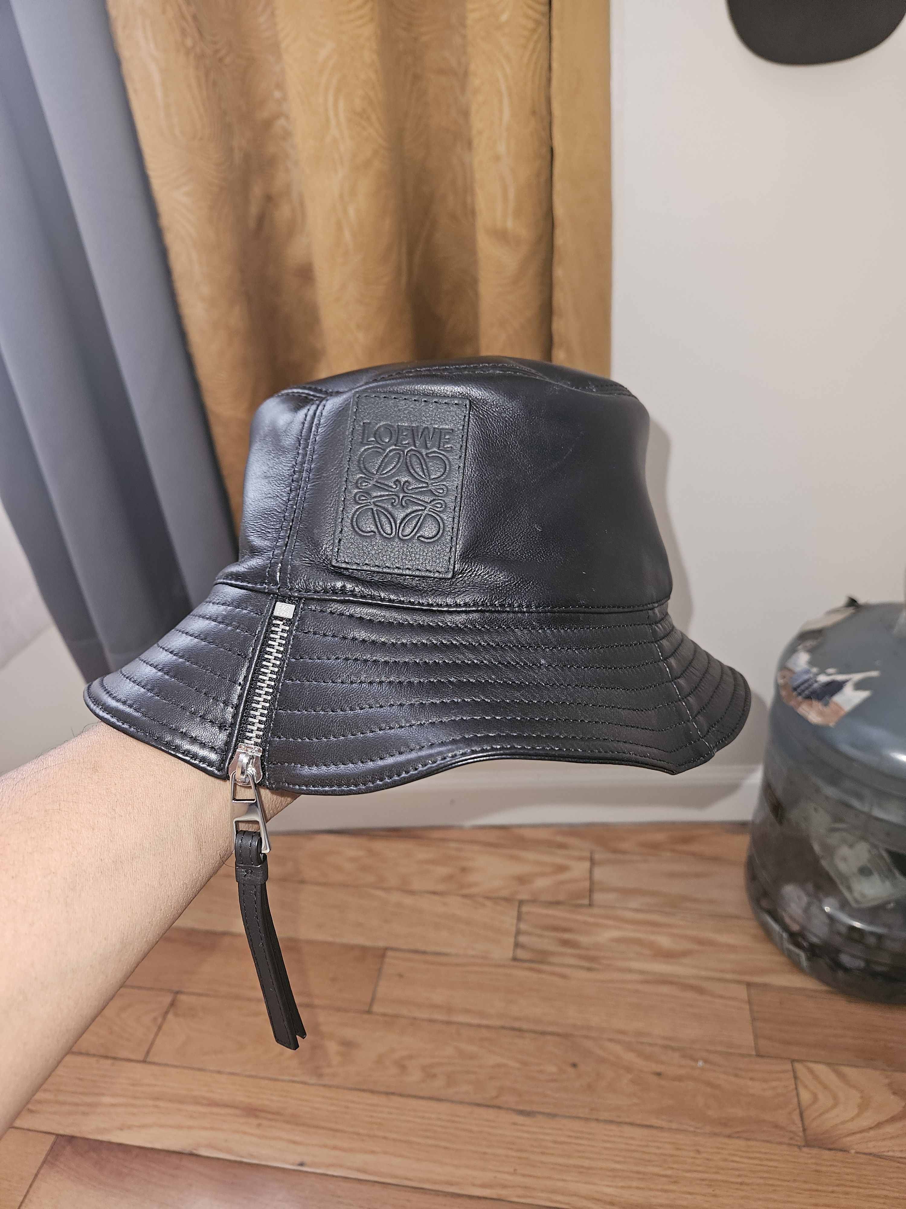 Loewe LOEWE Leather Logo Bucket Hat Size ONE SIZE - 8 Thumbnail
