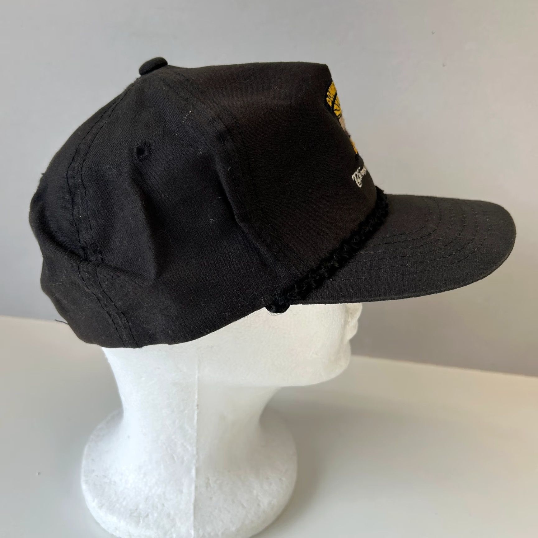 Rails VINTAGE Youngan Donner Pass Thousand Trails Snapback Hat Cowboy Western Trucker Hat Casual Men's One Size Black Cotton Adjustable USA 80s 90s Vintage Size ONE SIZE - 5 Thumbnail