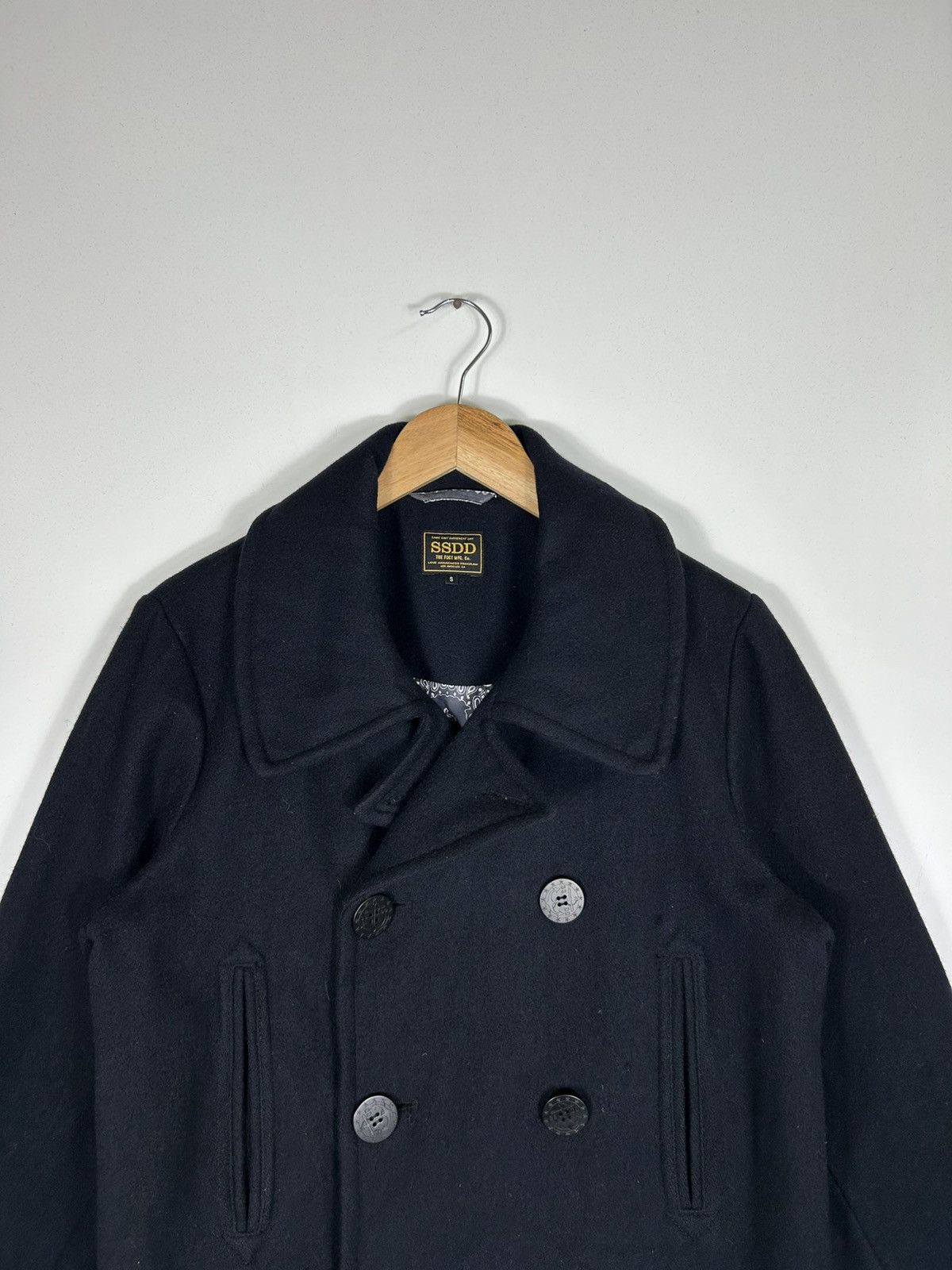 SSDD FUCT SSDD Wool Peacoat Jacket | Navy Blue Bandana Lining Size US S / EU 44-46 / 1 - 4 Thumbnail