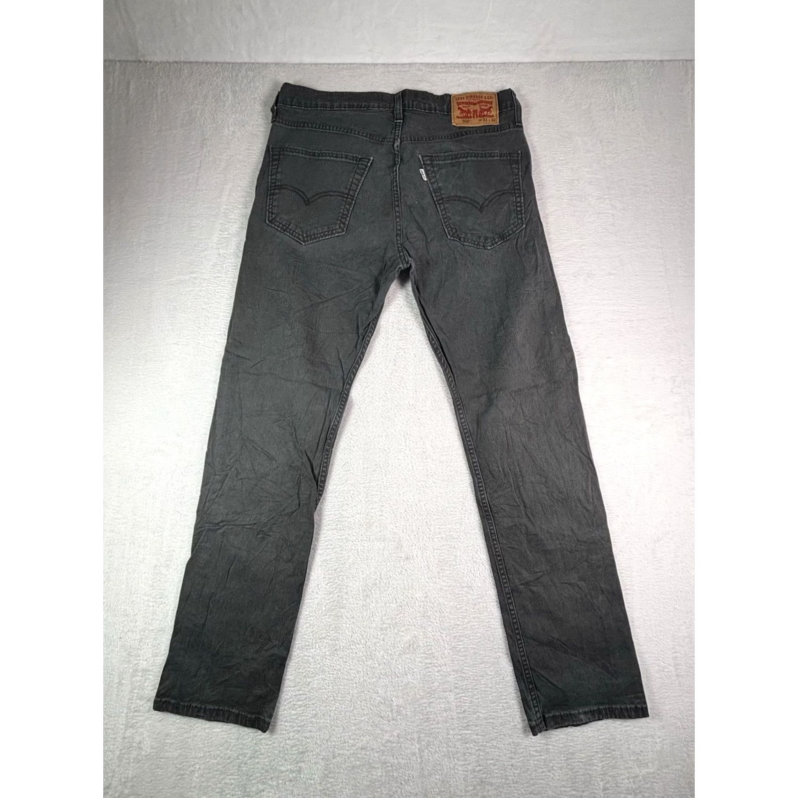Levi's VINTAGE Levis 502 Jeans Mens Gray 32x32 Regular Straight Levi's 5-Pocket Denim Cotton Elastane Zip Closure Mens Jeans Regular Fit 32 in Inseam Size US 32 / EU 48 - 2 Thumbnail