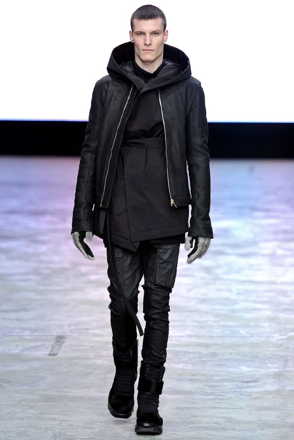 Rick Owens 13f/w Limited leather jacket *mint Hidden hood on neck Size US L / EU 52-54 / 3 - 1 Thumbnail
