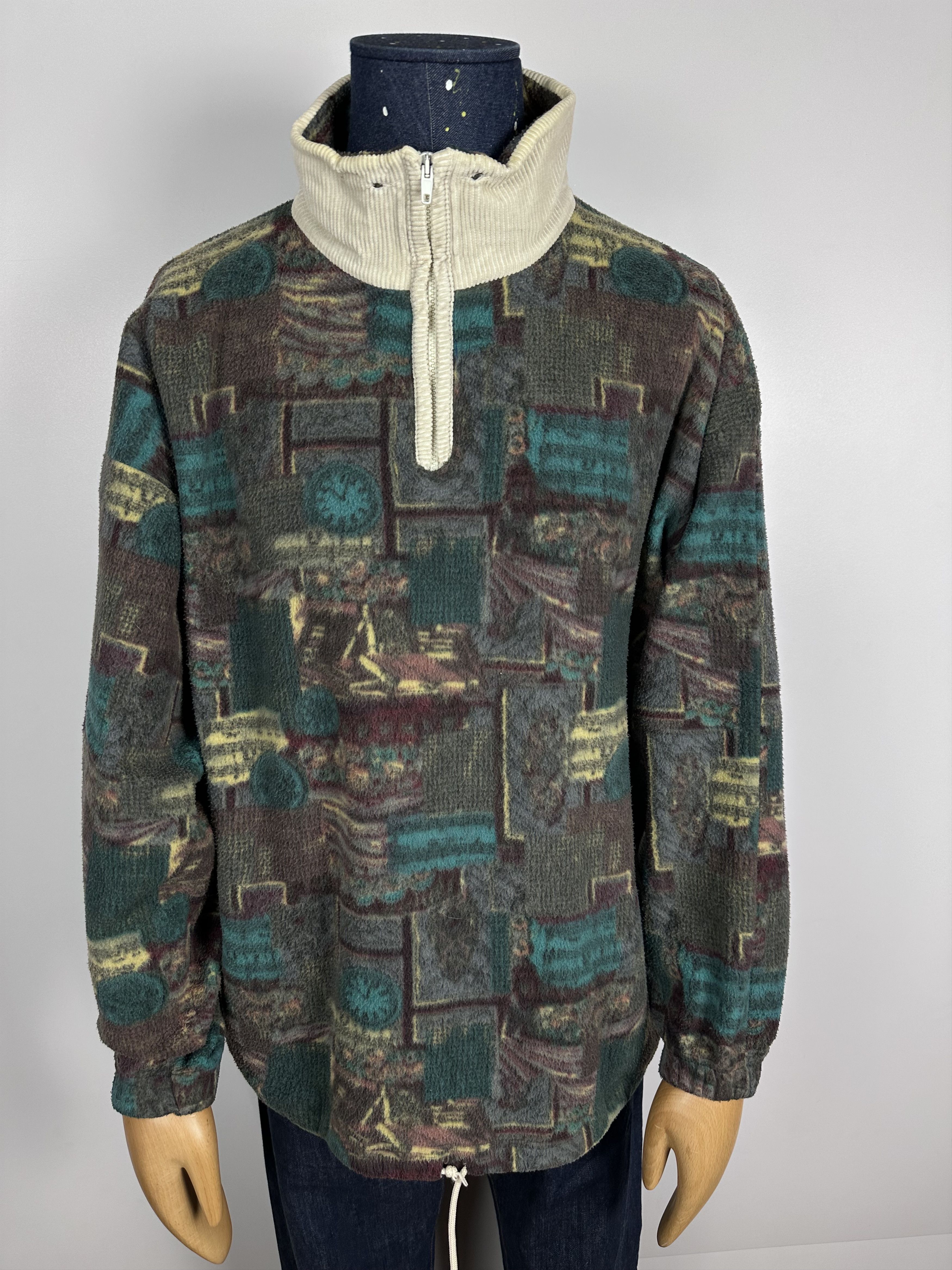 Vintage vintage FLEECE sweater 1/2 Zip Size L rare retro 90s jumper Size US L / EU 52-54 / 3 - 2 Thumbnail