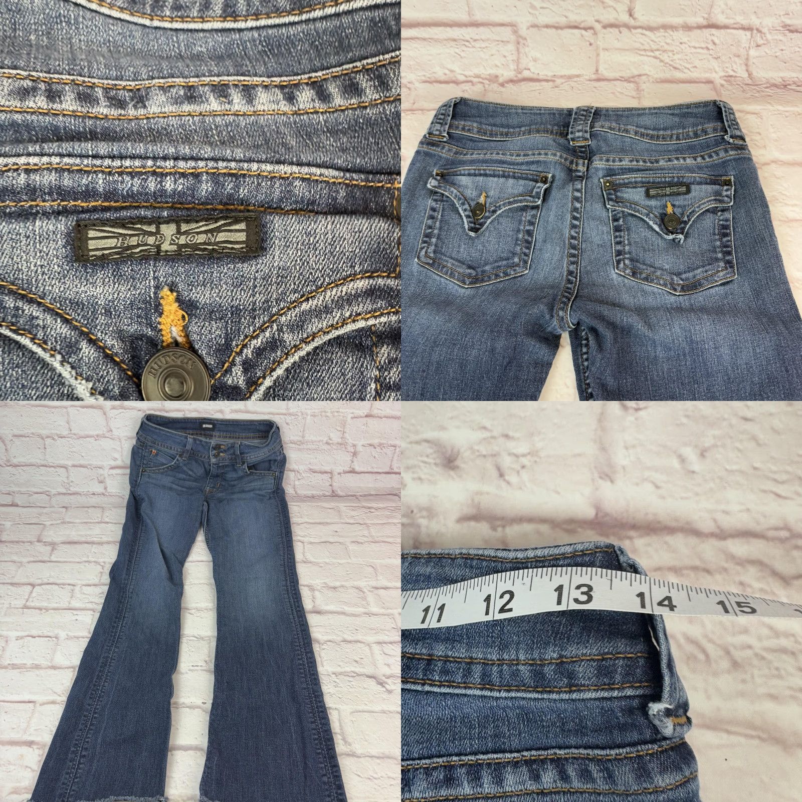 Hudson Hudson Jeans Womens Bootcut Jeans 28 Blue Low Rise Stretch Distressed 28x30 Womens Jeans Size 28" / US 6 / IT 42 - 8 Thumbnail