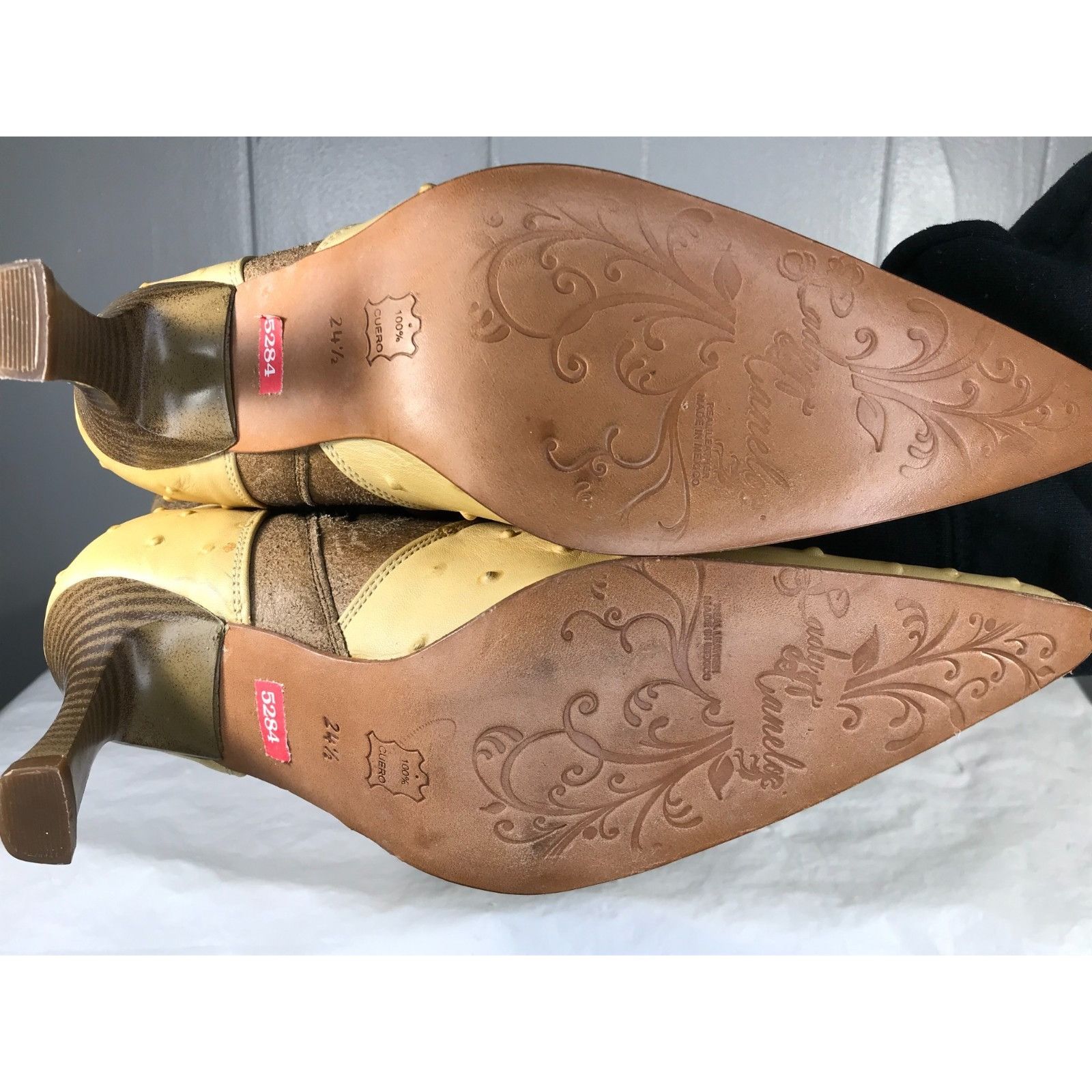 Other VTG El Canelo Floral Embroidered Ostrich Womens High Heel We Size US 6.5 / IT 36.5 - 7 Thumbnail