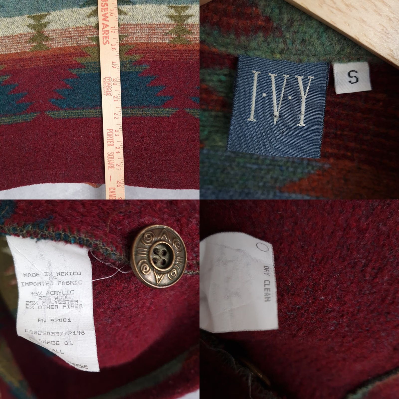 Vintage VINTAGE IVY Sweater Vest Womens Small Aztec Southwestern Boho Wool Blend Button Up Size S / US 4 / IT 40 - 9 Thumbnail