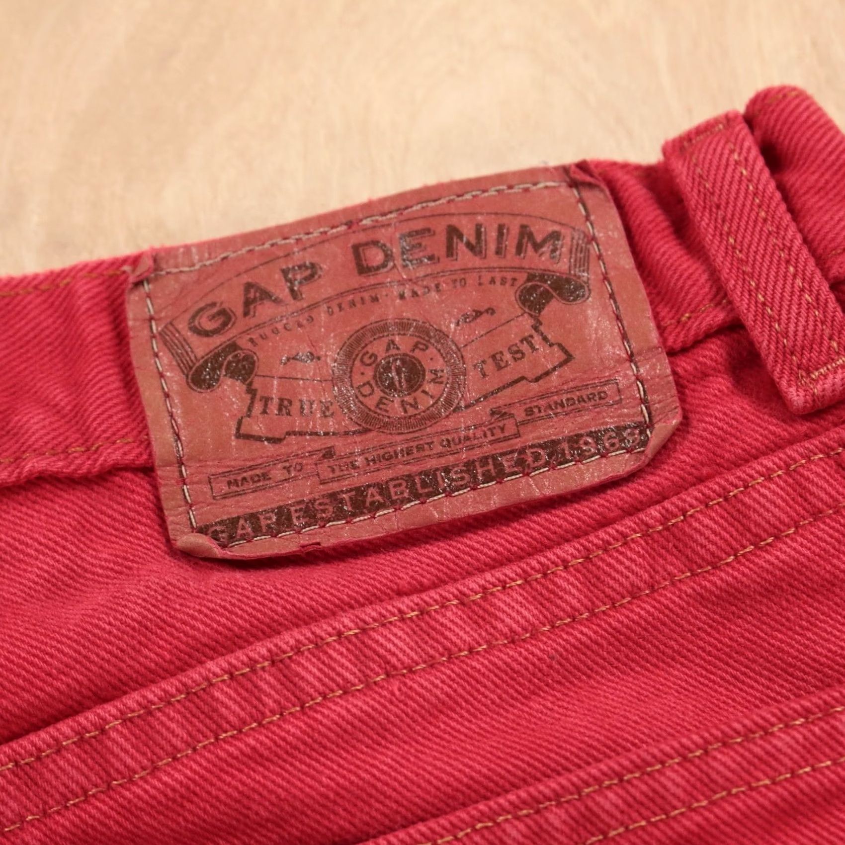 Gap vtg usa made GAP loose fit tapered denim jeans sz 10 LONG / 29x32 red 80s 90s Size 32" / US 10 / IT 46 - 2 Thumbnail