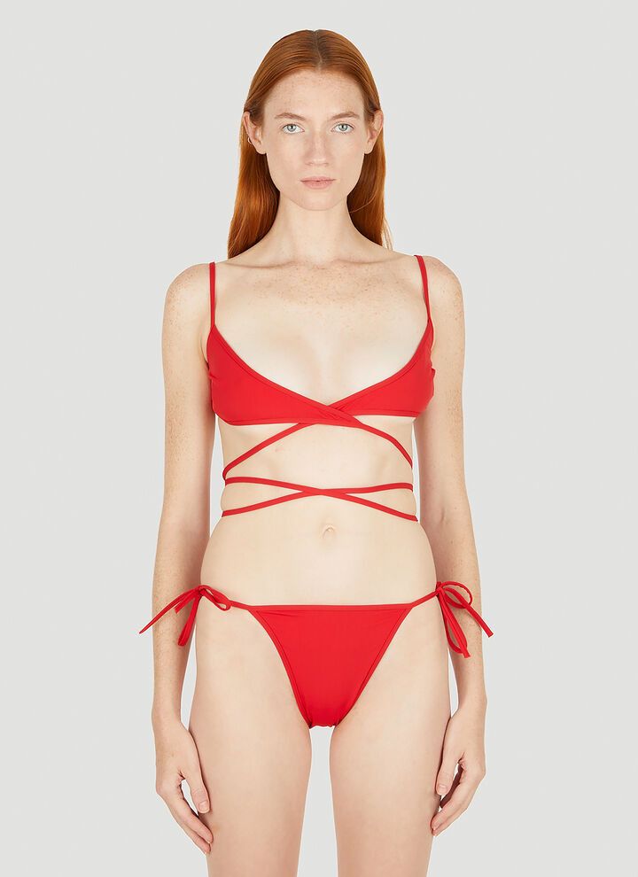 Balenciaga o1la1rc1a0924 Wrap Bikini Set in Red Size M / US 6-8 / IT 42-44 - 1 Thumbnail