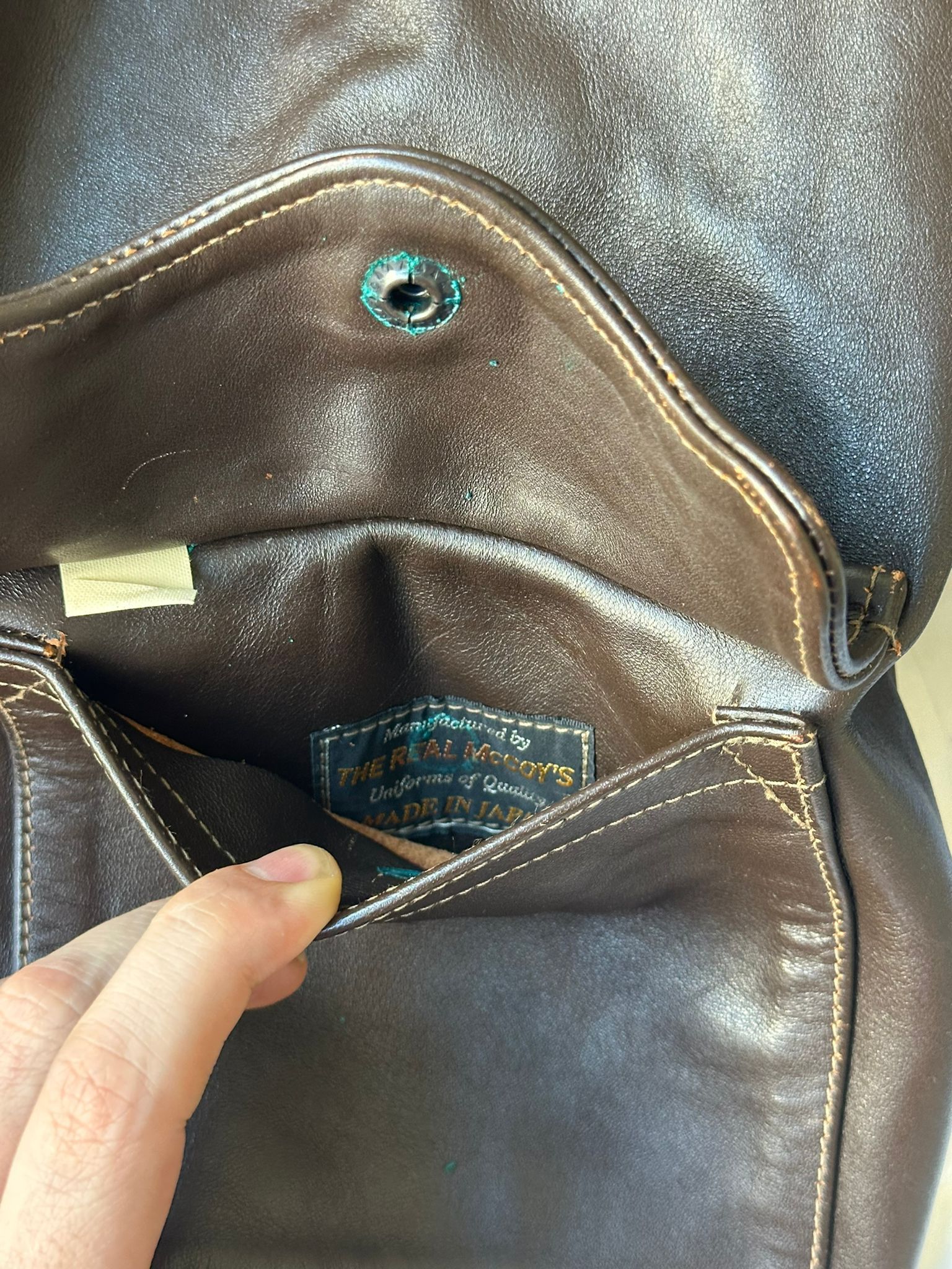 The Real McCoy's Type A-2 Horsehide Brown Size 44 Size US L / EU 52-54 / 3 - 3 Thumbnail
