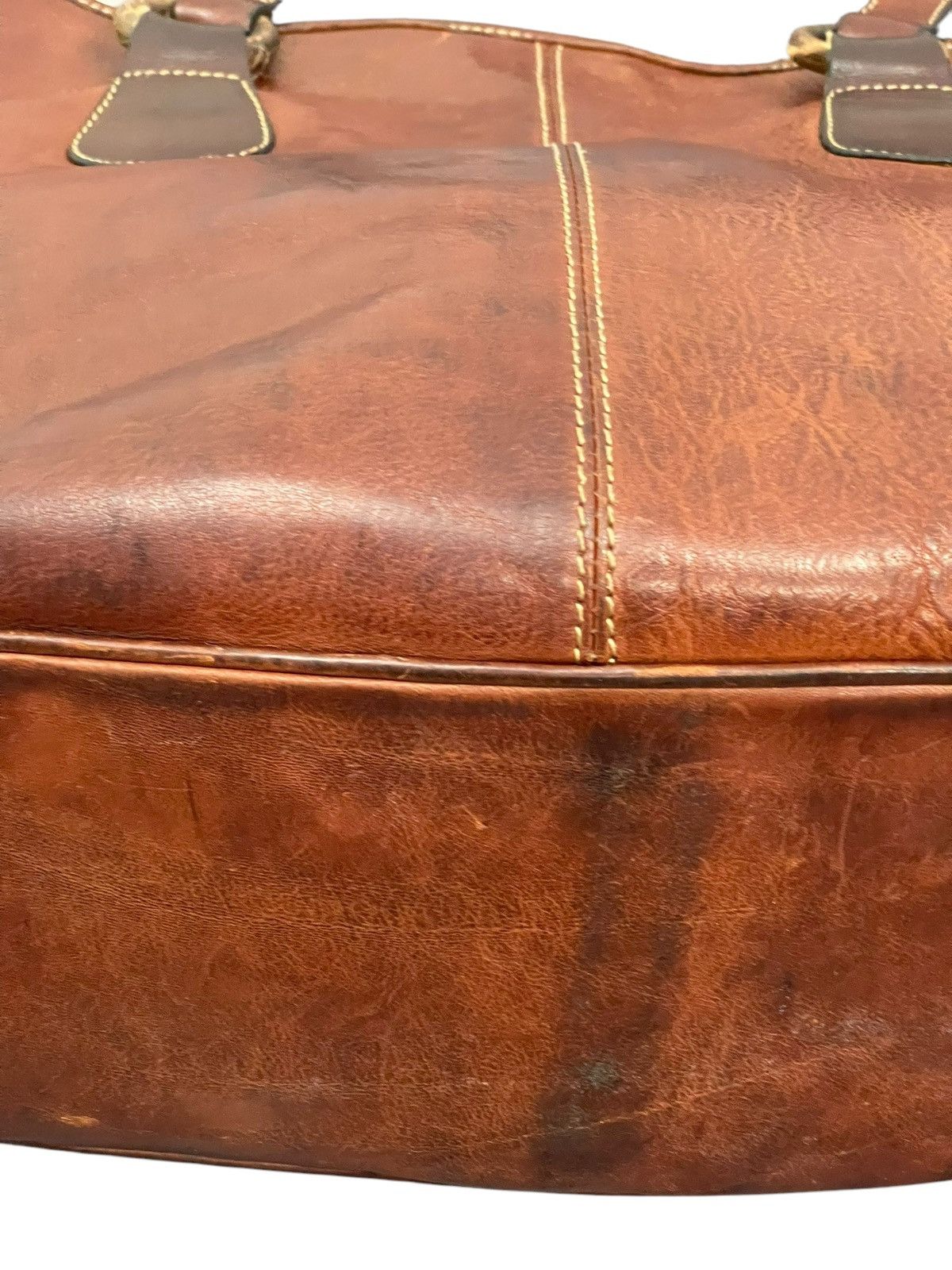 Genuine Leather Full Leather Patina Vintage Unknown Italy Shoulder Bag 1🟩2 Size ONE SIZE - 15 Thumbnail