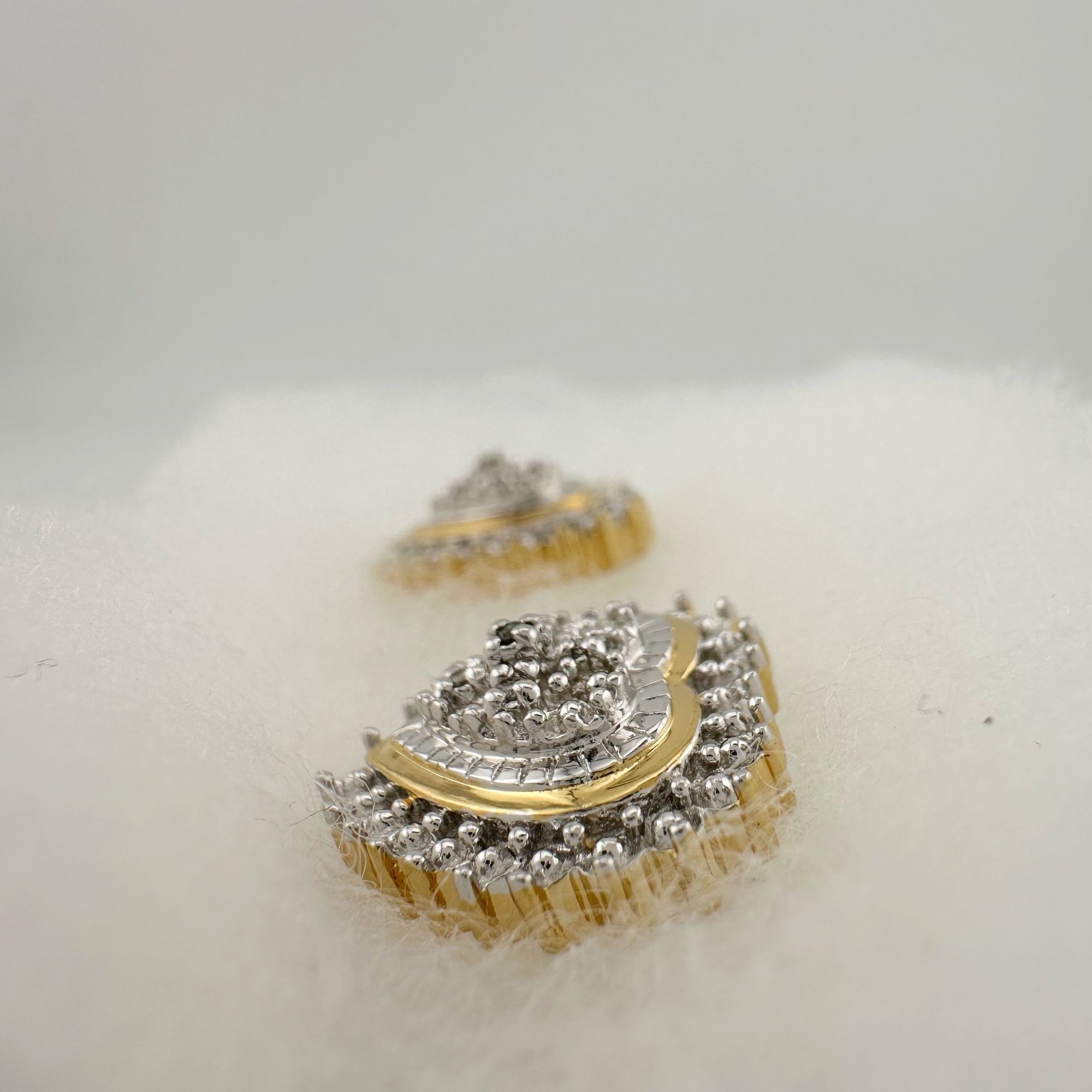 Other Two Tone Diamond Heart Stud Earrings in Sterling with 14 kt Size ONE SIZE - 10 Thumbnail