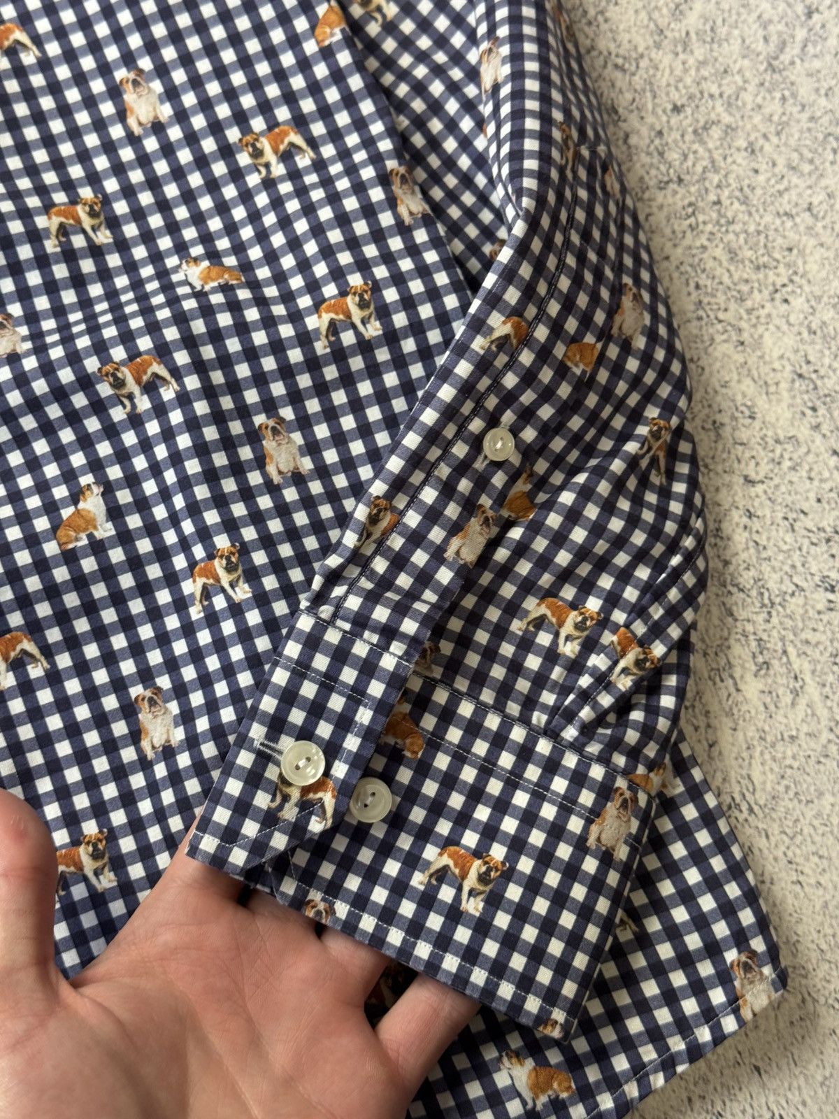 Eton ETON Mens Button Down Monogram Mops Slim Long Sleeve Shirt Size US M / EU 48-50 / 2 - 17 Thumbnail
