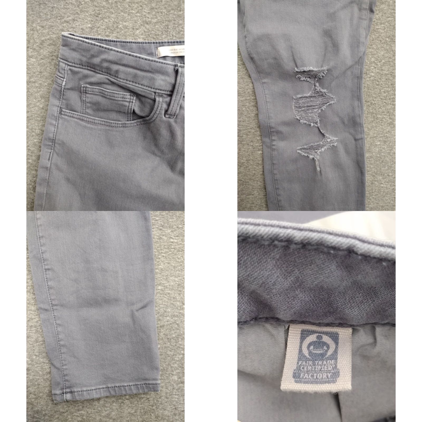 Vintage Universal Thread Women's Jeans Distressed High Rise Skinny Dark Purple 18/34R Size 40" / US 18 - 8 Thumbnail
