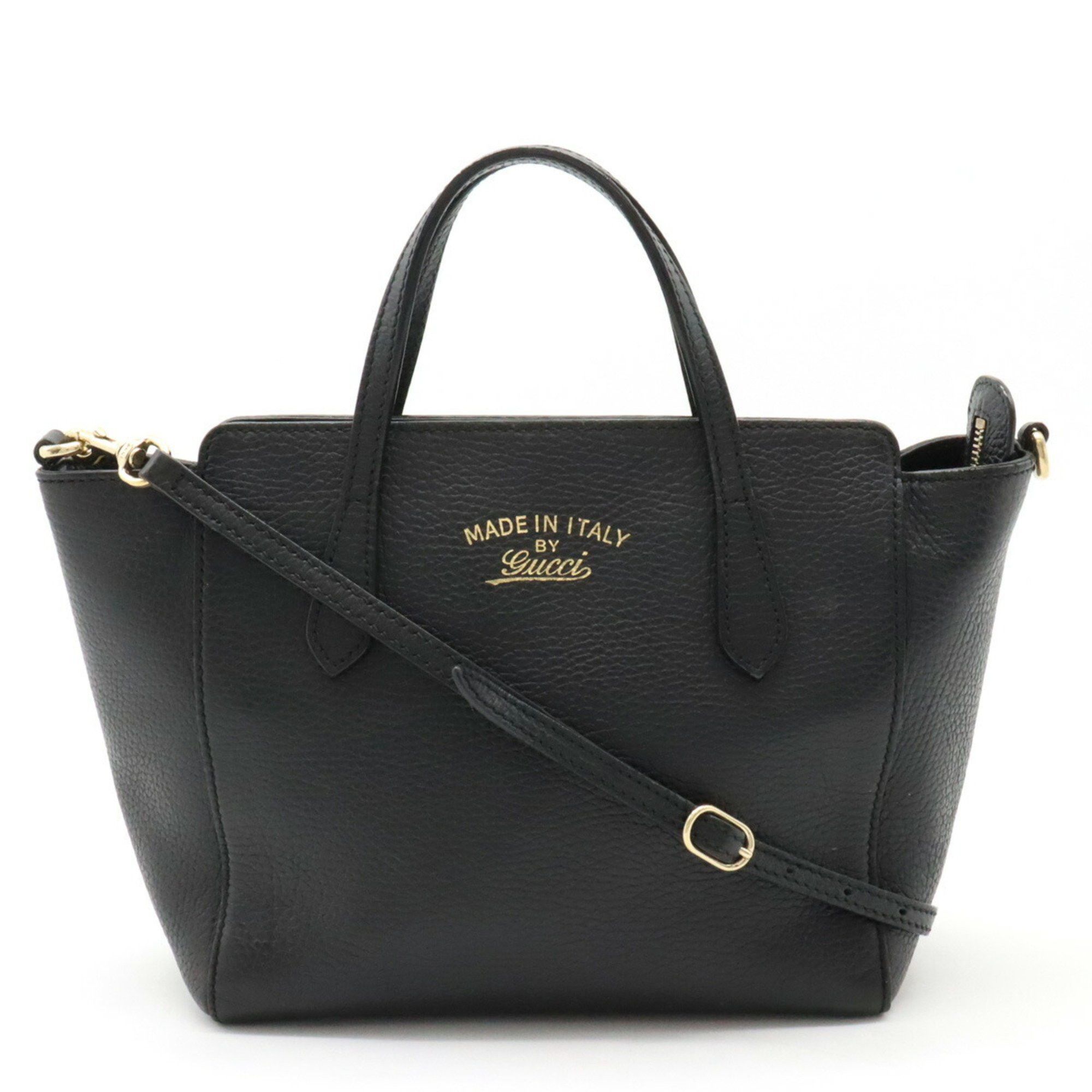 image of Gucci Swing Bag Shoulder Leather Black 368827, Women's