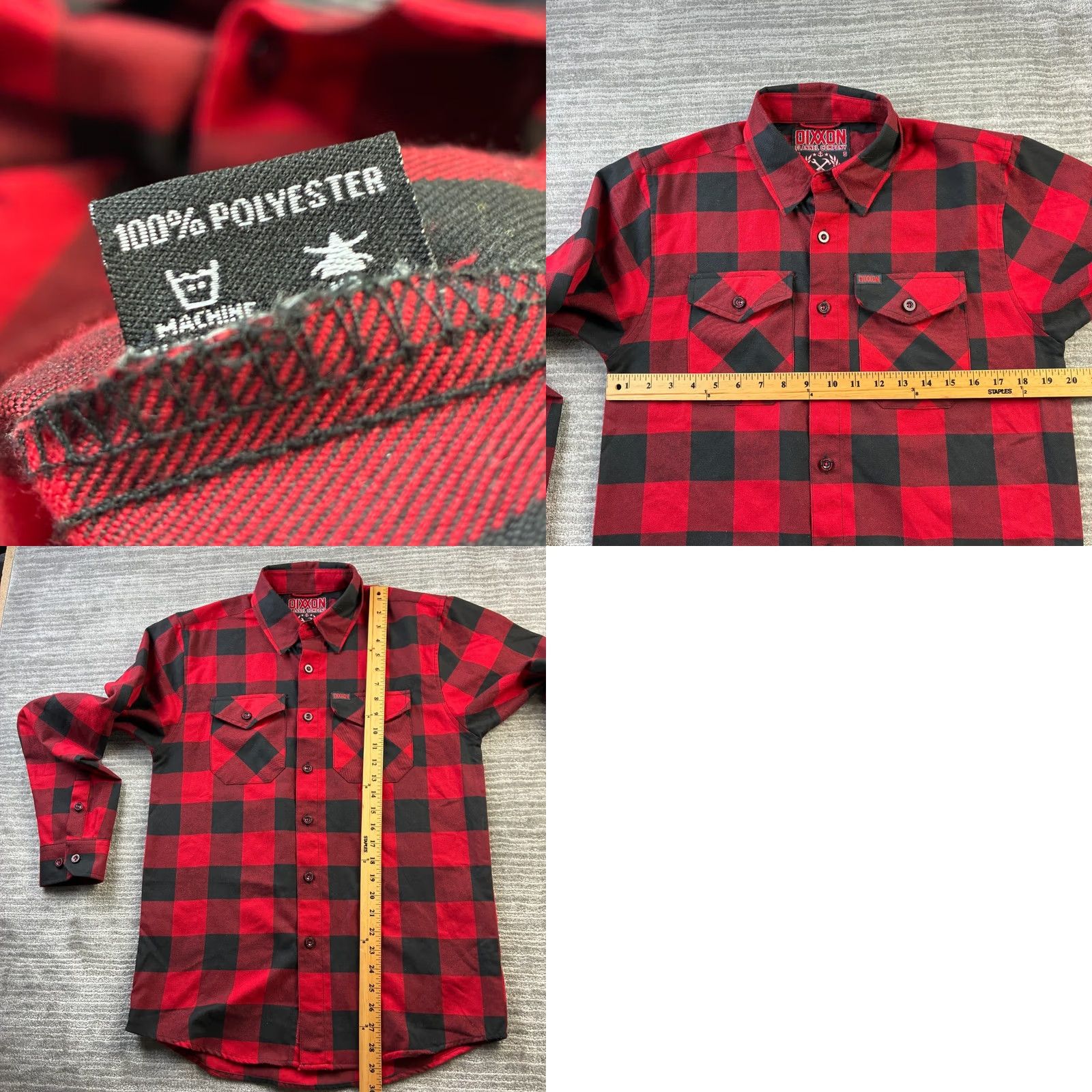 Vintage Dixxon Shirt Mens Small Red Buffalo Plaid Flannel Button-Up Shirt Size US S / EU 44-46 / 1 - 8 Thumbnail