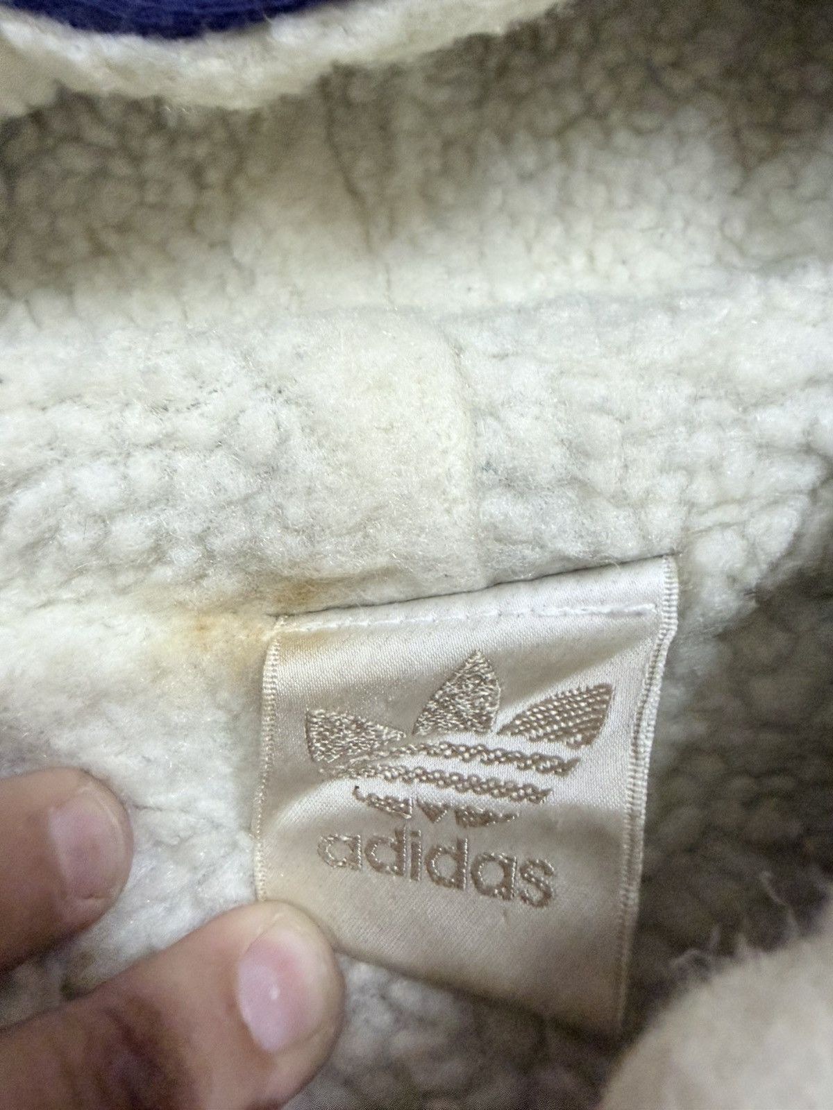 Adidas Vtg🔥90’s Adidas Ovp Logo Zipper Hoddie Sherpa Linning Jacket Size US M / EU 48-50 / 2 - 22 Thumbnail