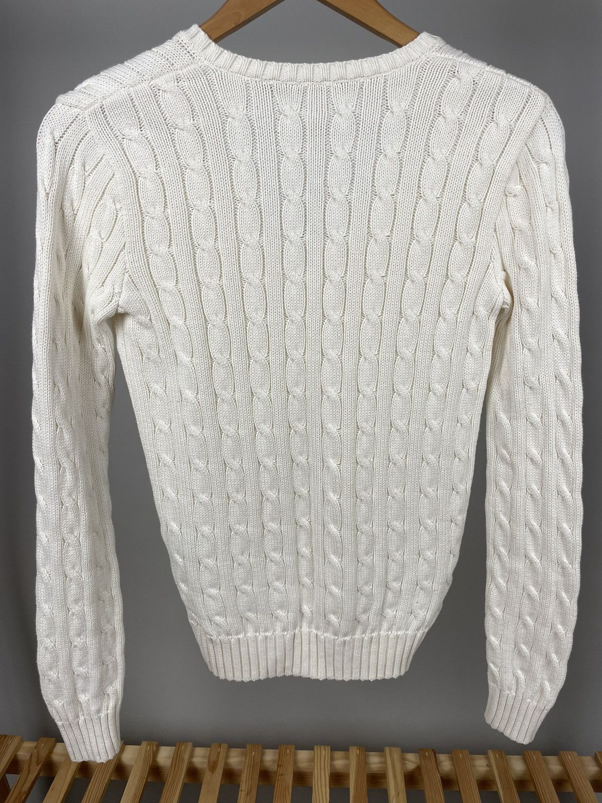 Polo Ralph Lauren × Ralph Lauren × Vintage Polo Ralph Lauren cable knit cotton v neck sweater women’s Size S / US 4 / IT 40 - 5 Thumbnail