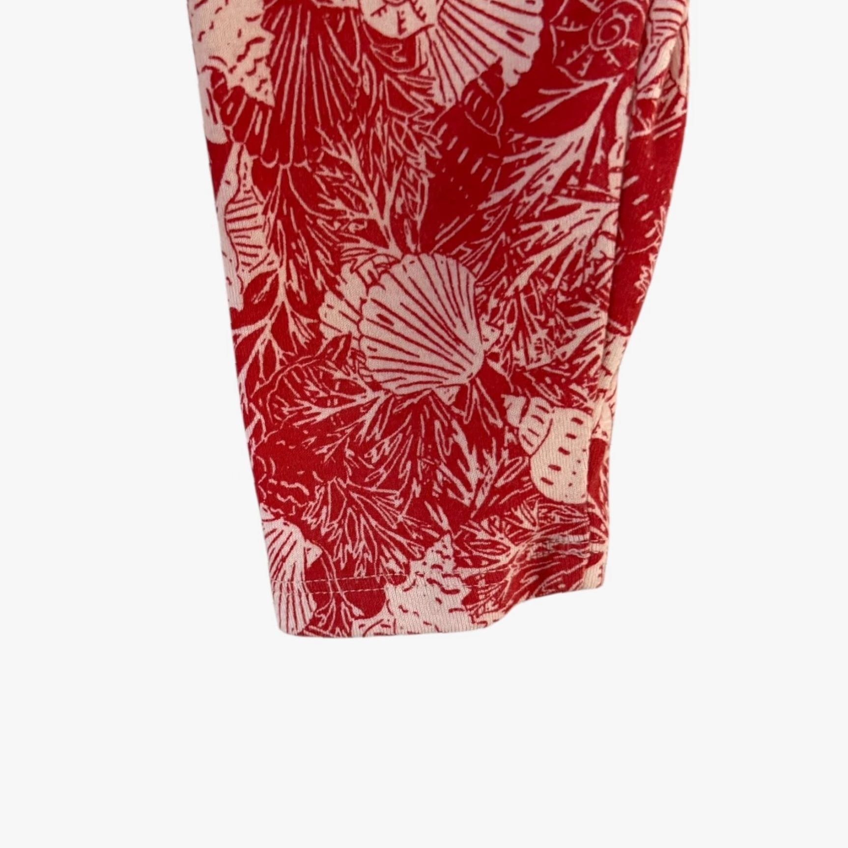 J. Jill VINTAGE J.Jill Pima Shell Print 3/4 Sleeve Scoop-Neck Tee Shirt Red Womens Petite Small Beachy Size S / US 4 / IT 40 - 7 Thumbnail