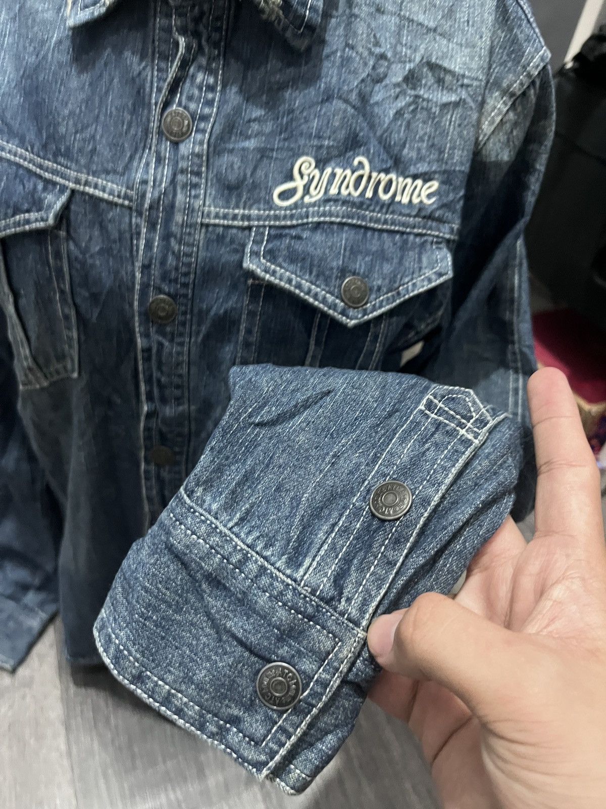 Hysteric Glamour In The Attic Vkei Embroided Union Jack Collar Denim Shirt Size US M / EU 48-50 / 2 - 22 Thumbnail