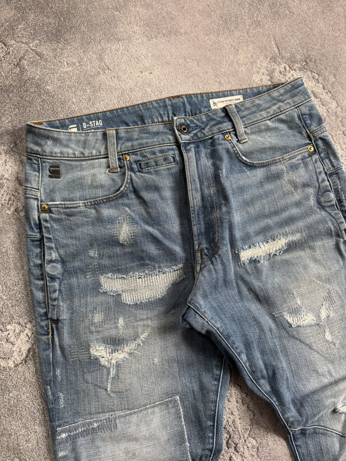 G-Star G star raw 32/30 D-Staq 3D Slim distressed denim pants jeans Size US 32 / EU 48 - 3 Thumbnail
