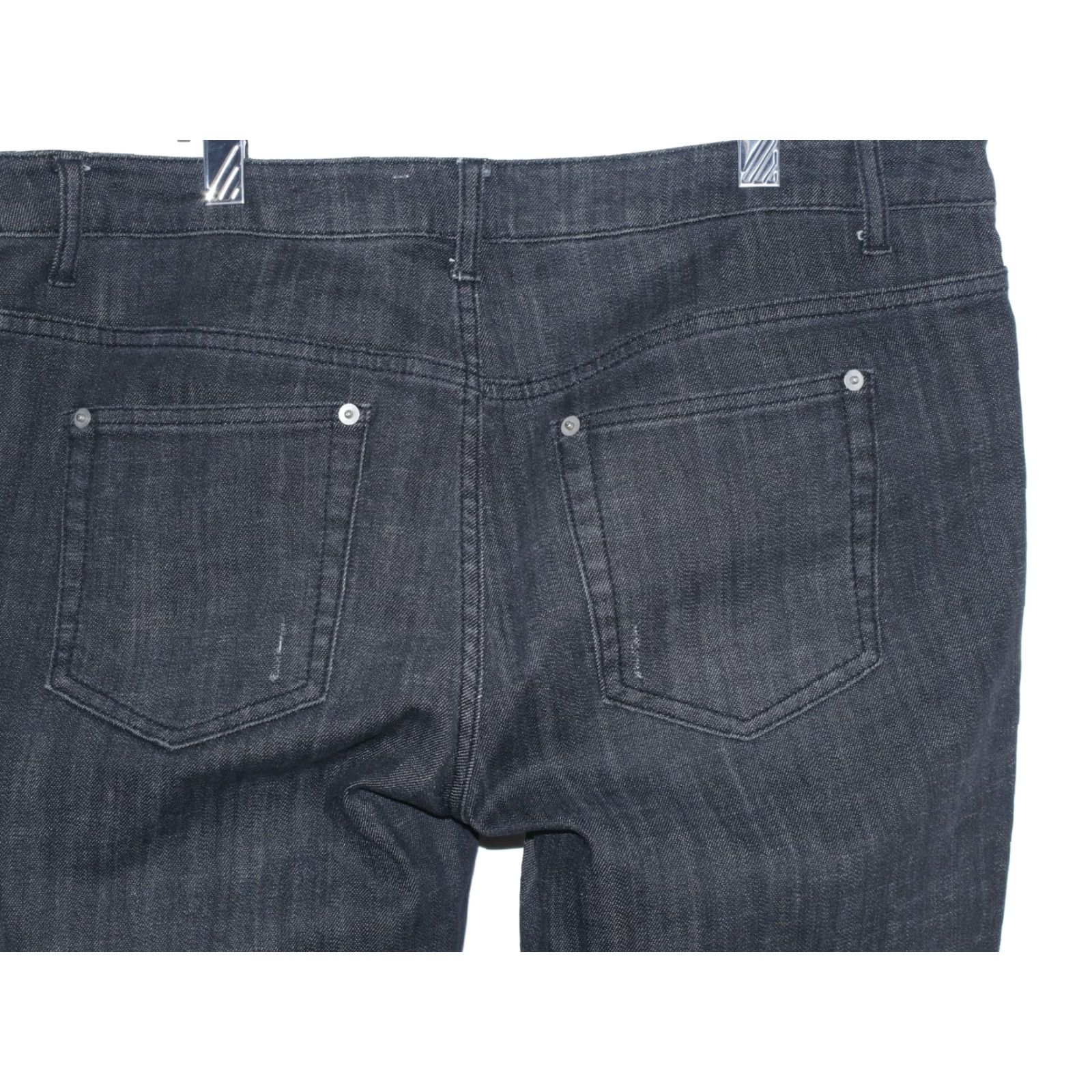 Denime Apostrophe Jeans Black Premium Denim Women's 14 36x32 Dark Washed Straight High Rise 32 Inseam Size 36" / US 14 / IT 50 - 7 Thumbnail
