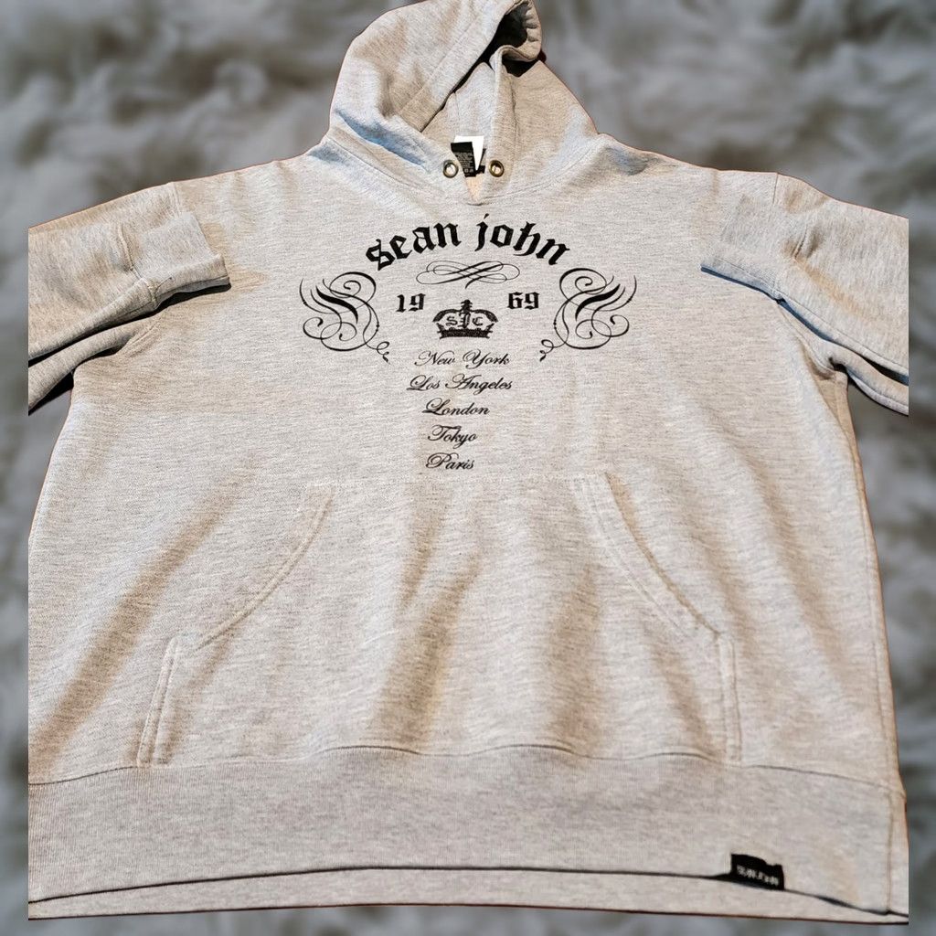 Sean John Sean John Hoodie Mens Large Designer Pullover Winter Grey Regular Sweatshirt Size US L / EU 52-54 / 3 - 1 Thumbnail