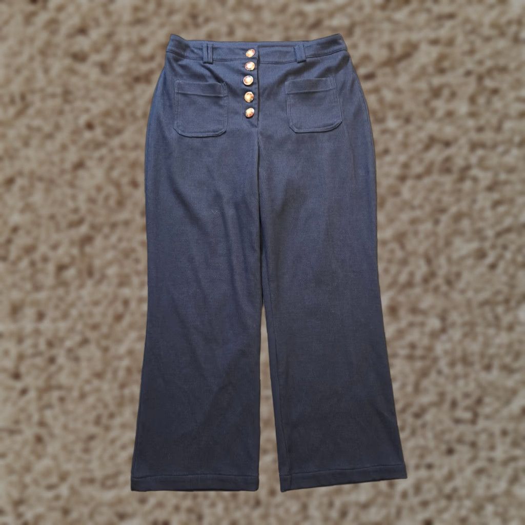 House of Harlow House of Harlow Pants Women Size 12 Blue Corduroy Wide-Leg Patch Pockets Casual Size 34" / US 12 / IT 48 - 1 Thumbnail