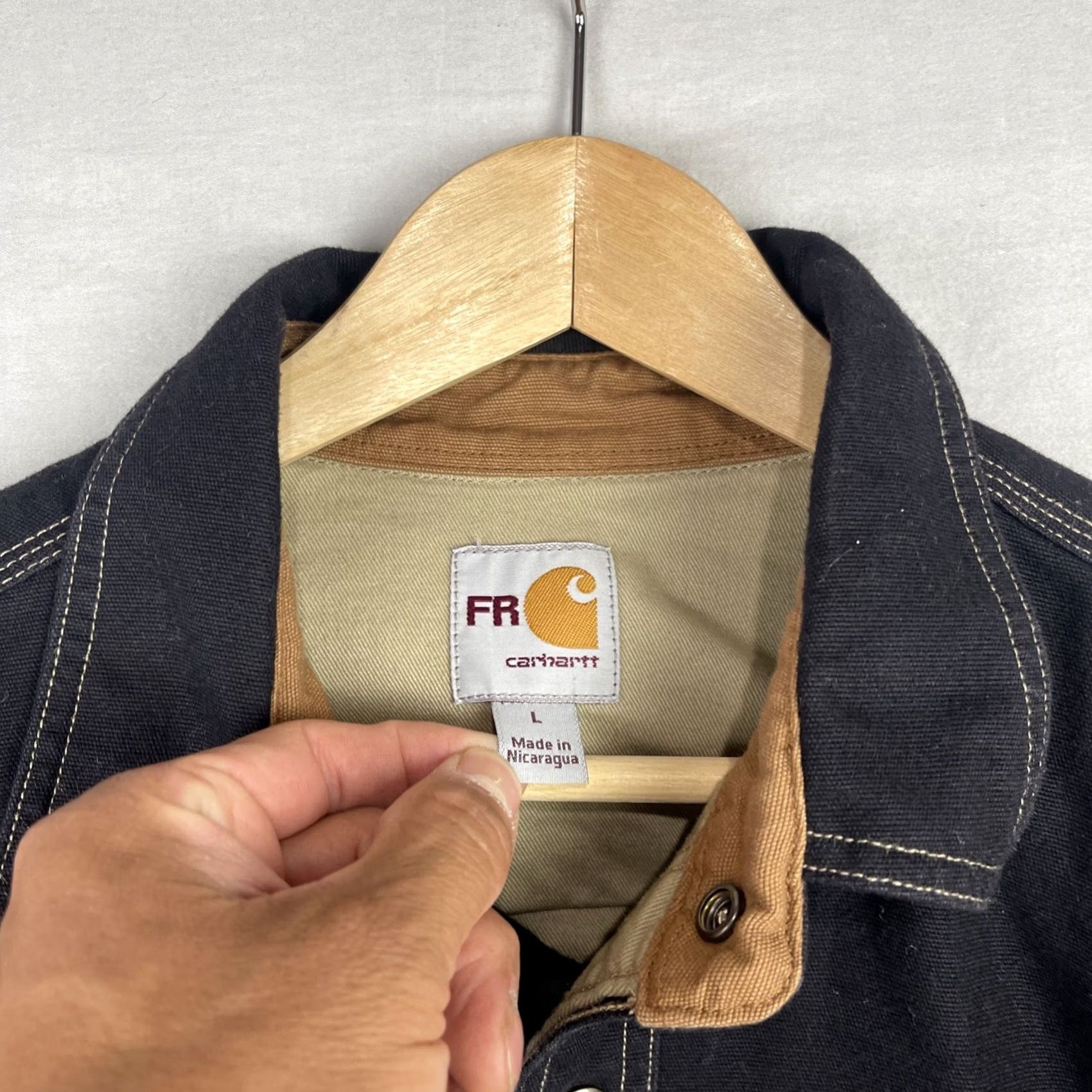 Carhartt VINTAGE Carhartt FR Jacket Mens Large Black Hot Line Flame Resistant Shacket 100432 001 Size US L / EU 52-54 / 3 - 5 Thumbnail