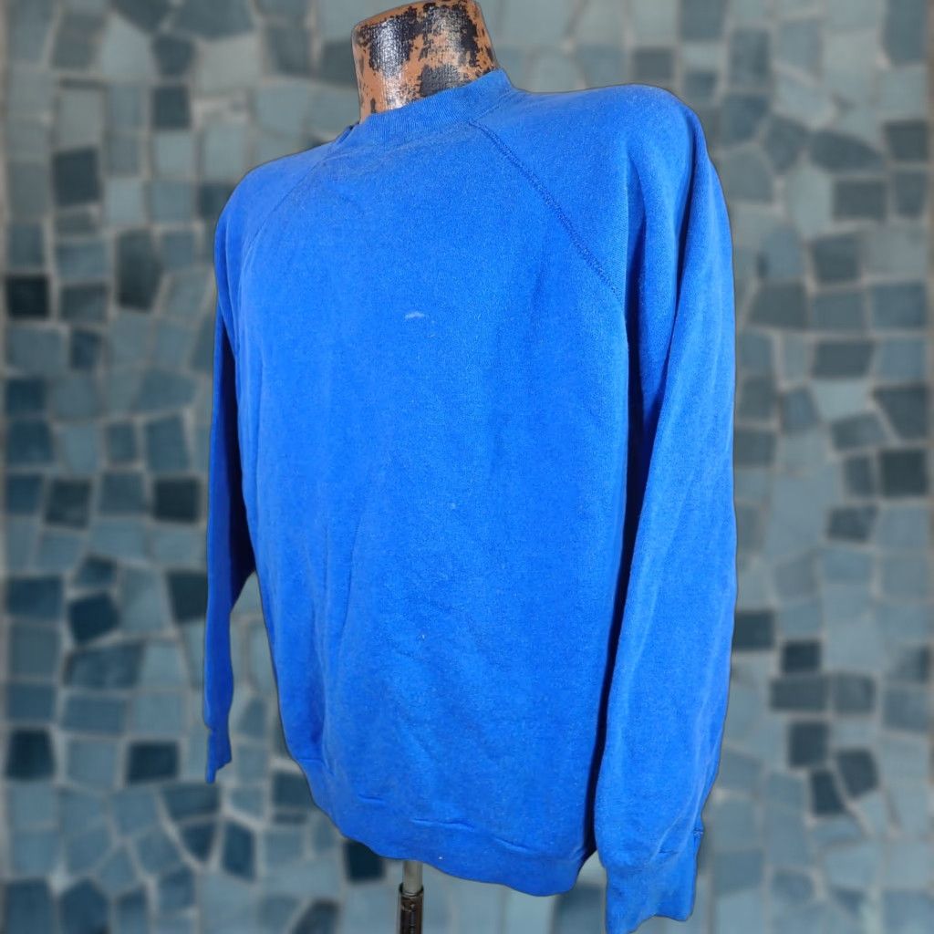 Tultex VINTAGE Tultex 60's 70's Blue Raglan Sweatshirt XL Mens Size US XL / EU 56 / 4 - 1 Thumbnail