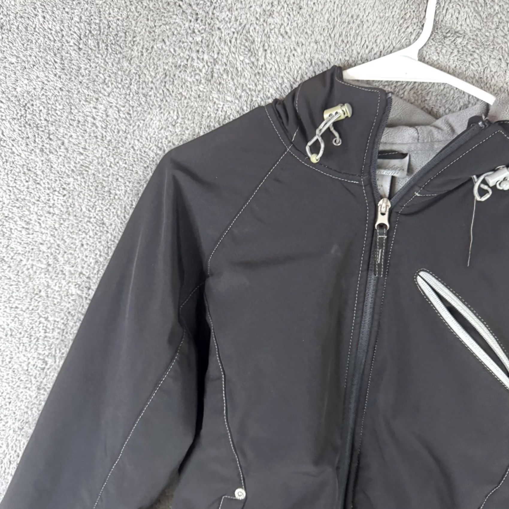 Free Country Free Country Womens Jacket Hooded Full Zip Softshell Lined Black Small Windbreaker Casual Everyday Size S / US 4 / IT 40 - 5 Thumbnail