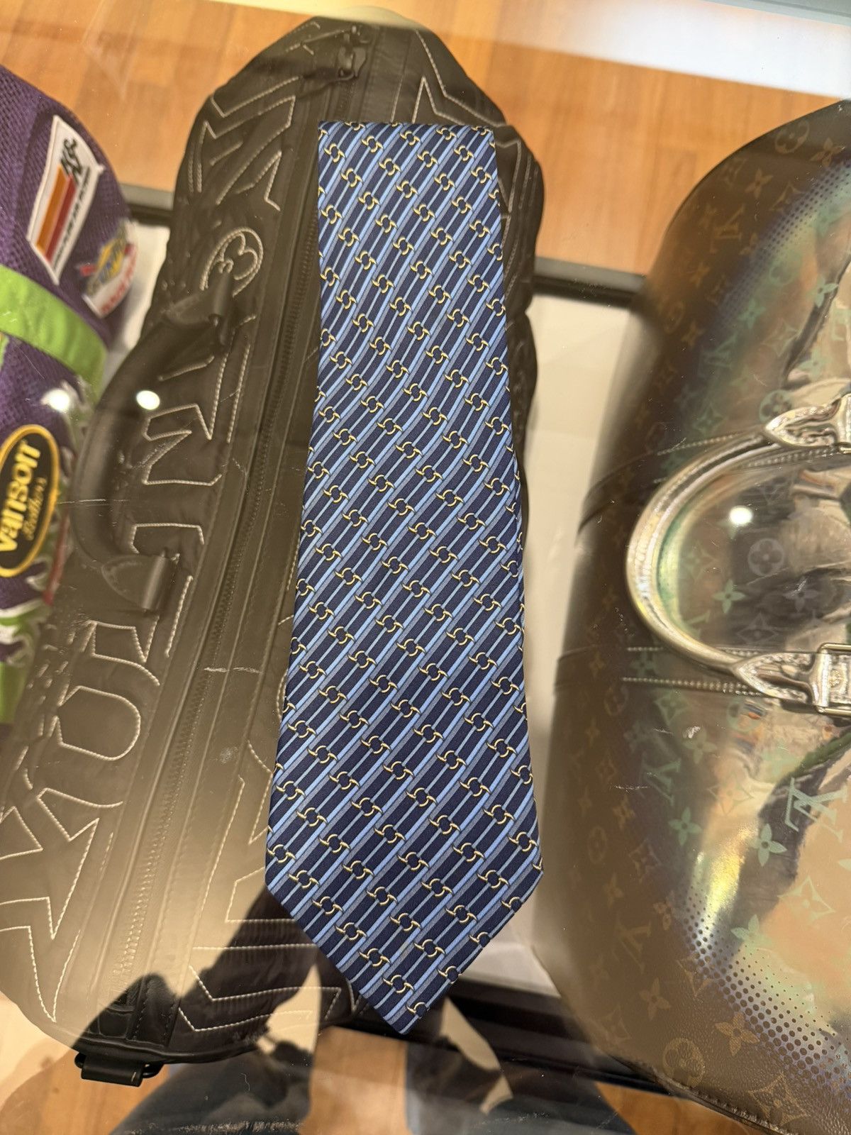 Hermes Hermes Striped Tie - Blue Size ONE SIZE - 1 Thumbnail