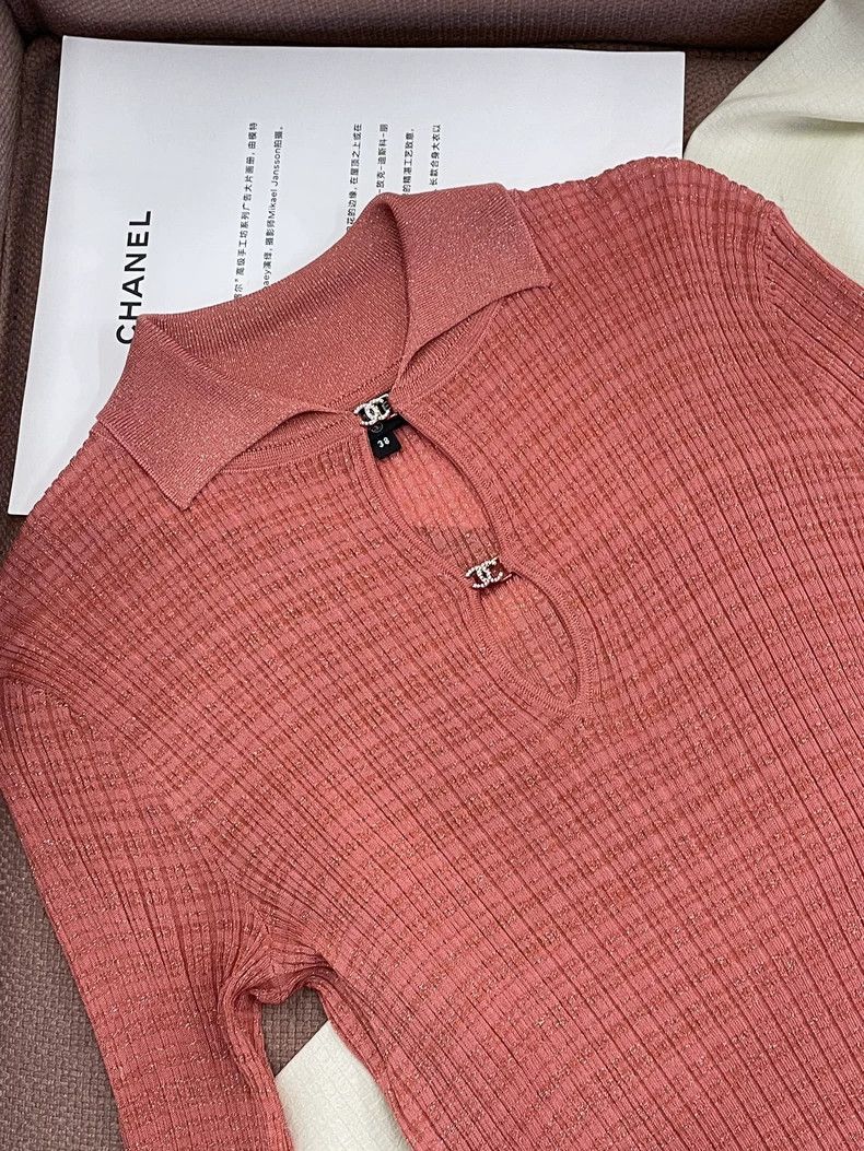 Chanel Chanel 22P orange diamond buckle knitted short sleeves Size XS / US 0-2 / IT 36-38 - 3 Thumbnail