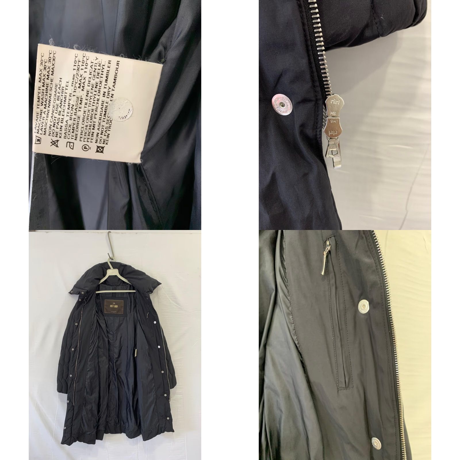 Vintage Post Card Italy Women's Quilted Puffer Coat Long JACKET L Black - Adult XL? (Original size L) Size L / US 10 / IT 46 - 8 Thumbnail