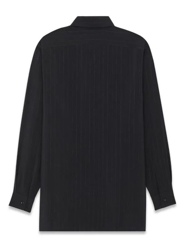 Saint Laurent Paris o1y0325 Striped Shirt in Black Size US S / EU 44-46 / 1 - 3 Thumbnail
