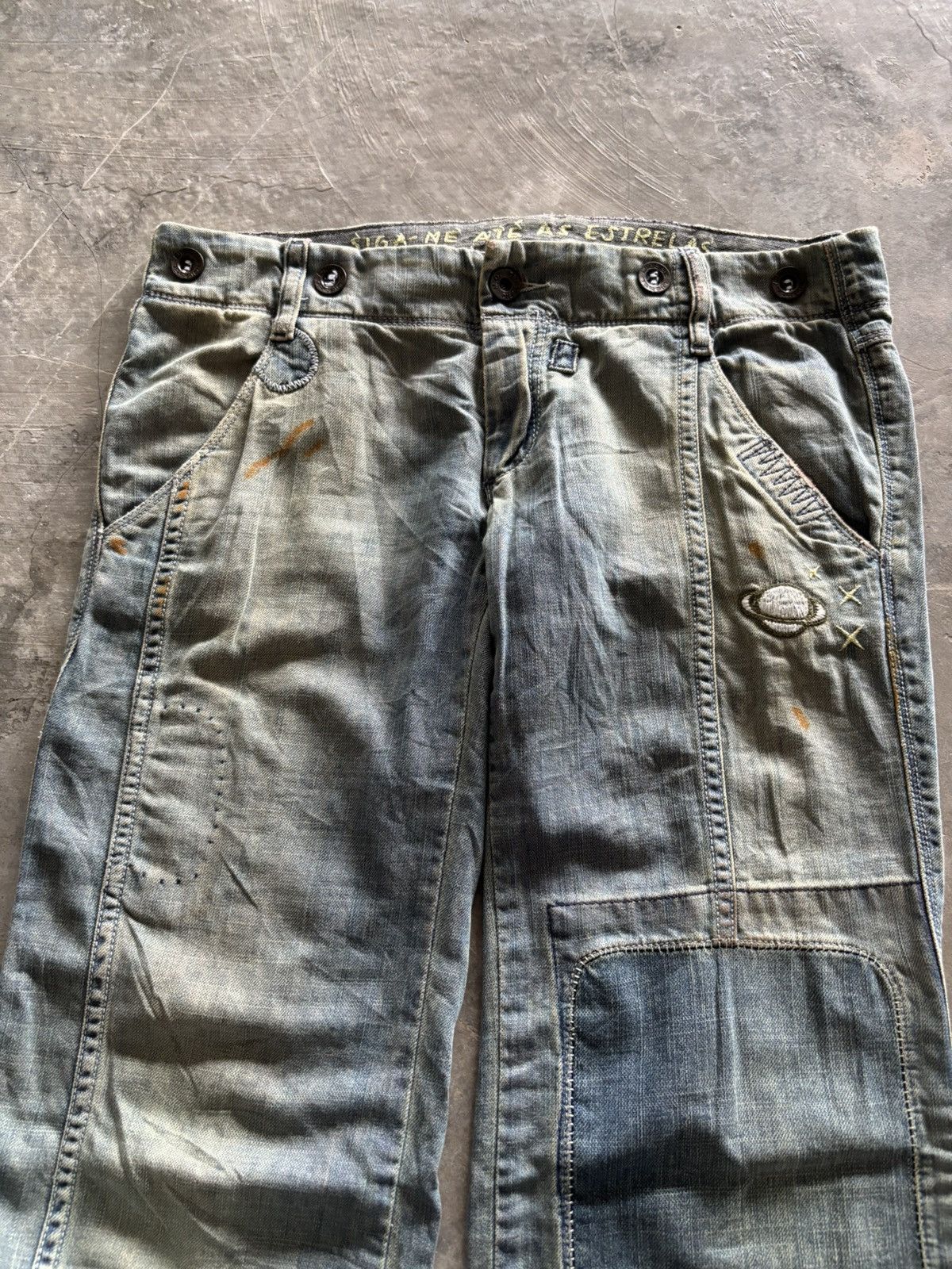 Diesel RARE flared diesel rusty patchwork art panelled distressed Size 27" / US 4 / IT 40 - 2 Thumbnail