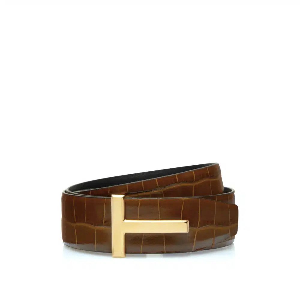 Tom Ford o1loc1c0325 TB178 Size: 85 / Printed Alligator T-Belt Brown Size 32 - 1 Preview