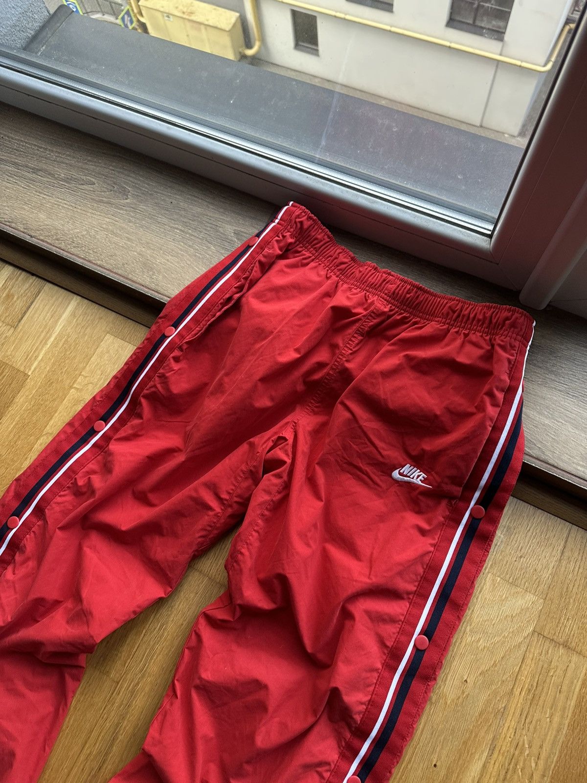 Nike Vintage Y2K Nike Red Nylon Pants Size US 32 / EU 48 - 2 Thumbnail