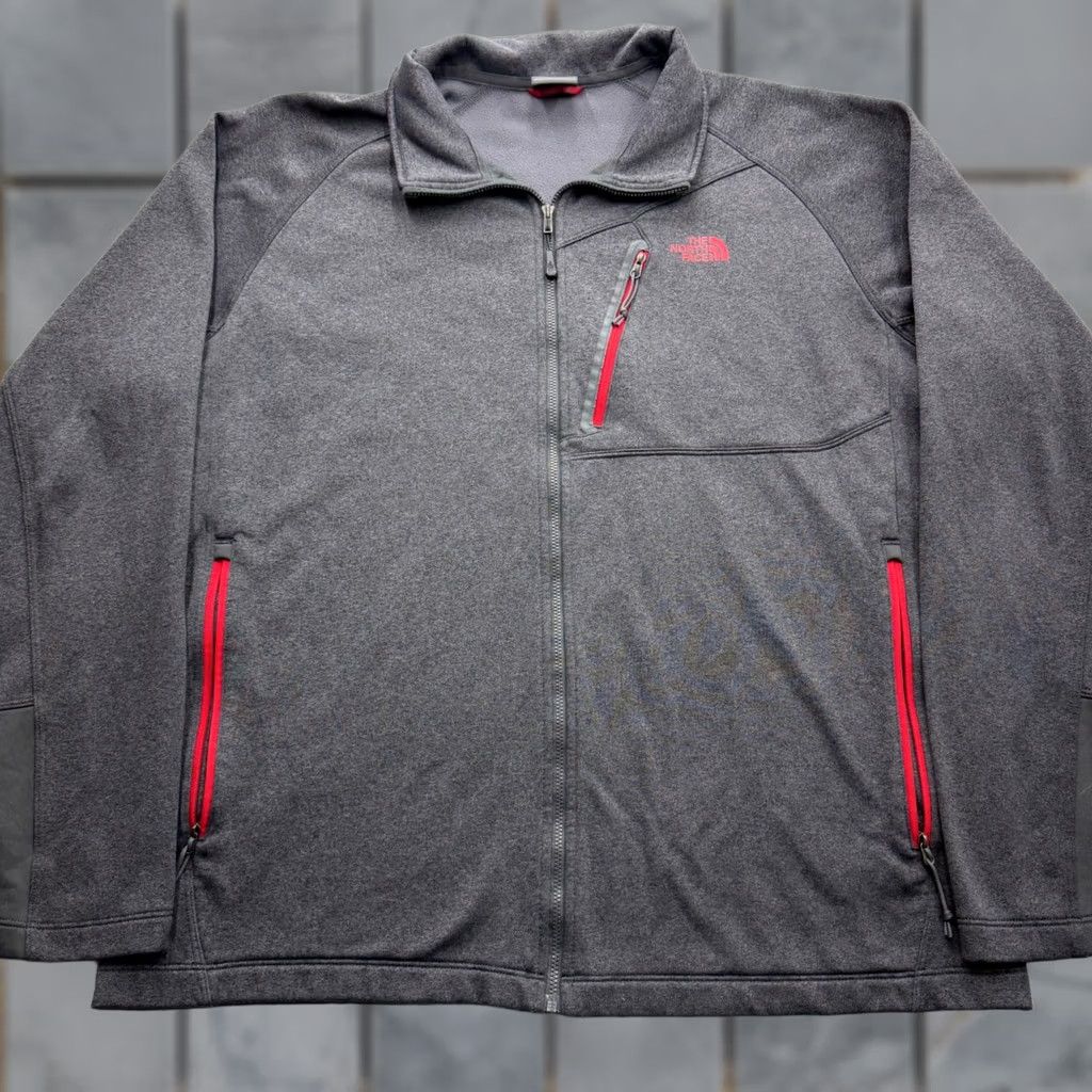 The North Face The North Face Mens Gray Full Zip Fleece Jacket Red Trim Outdoor Hiking XL Jacket Mens Gray Zip Fleece Jacket Red Trim Size US XL / EU 56 / 4 - 1 Thumbnail