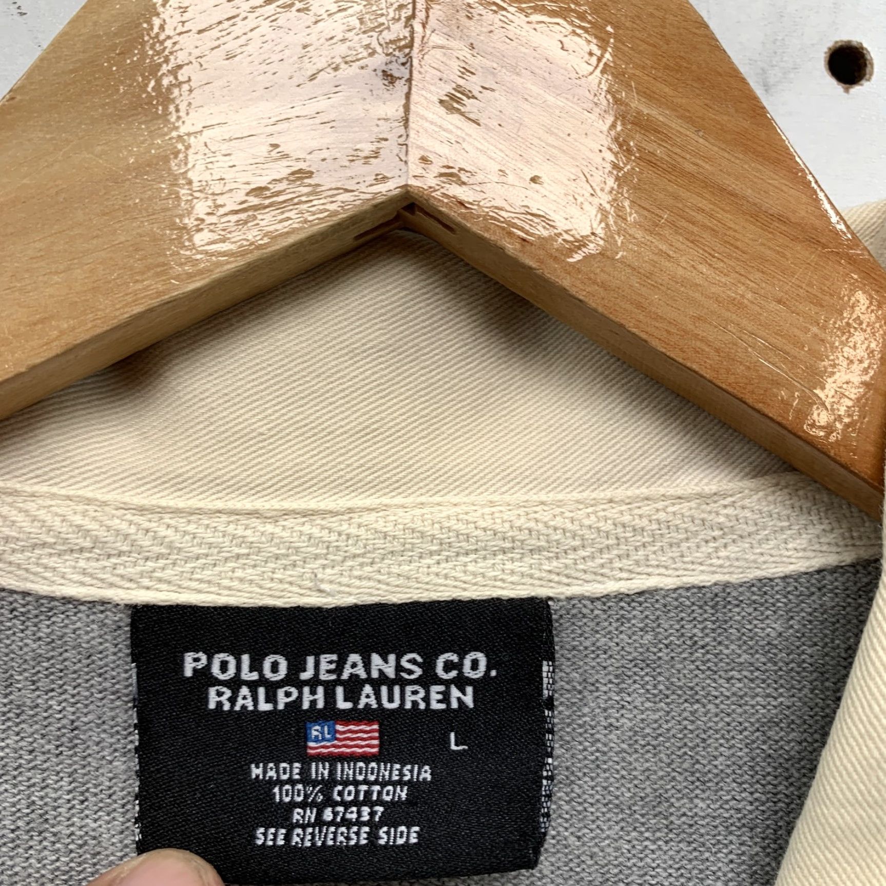 Polo Ralph Lauren VINTAGE Polo Ralph Lauren Polo Shirt Mens Large Grey Long Sleeve 90s Decade Polo Men L Grey Logo Casual Mens Size US L / EU 52-54 / 3 - 2 Thumbnail