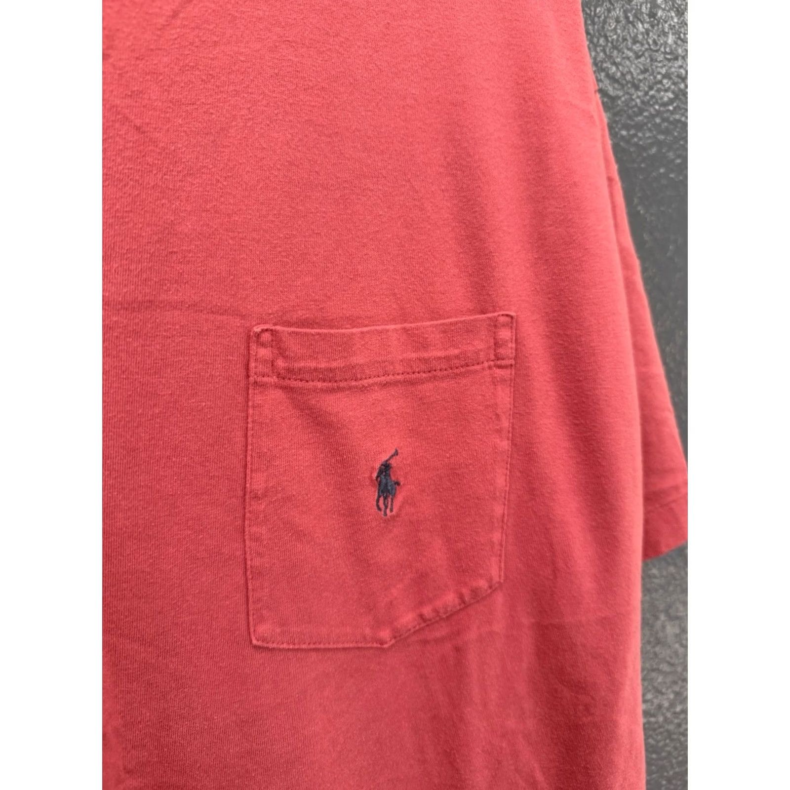 Ralph Lauren VINTAGE Ralph Lauren Polo Tee Red Cotton Pocket Embroidered Size L 90s Mens Mens Size US L / EU 52-54 / 3 - 4 Thumbnail