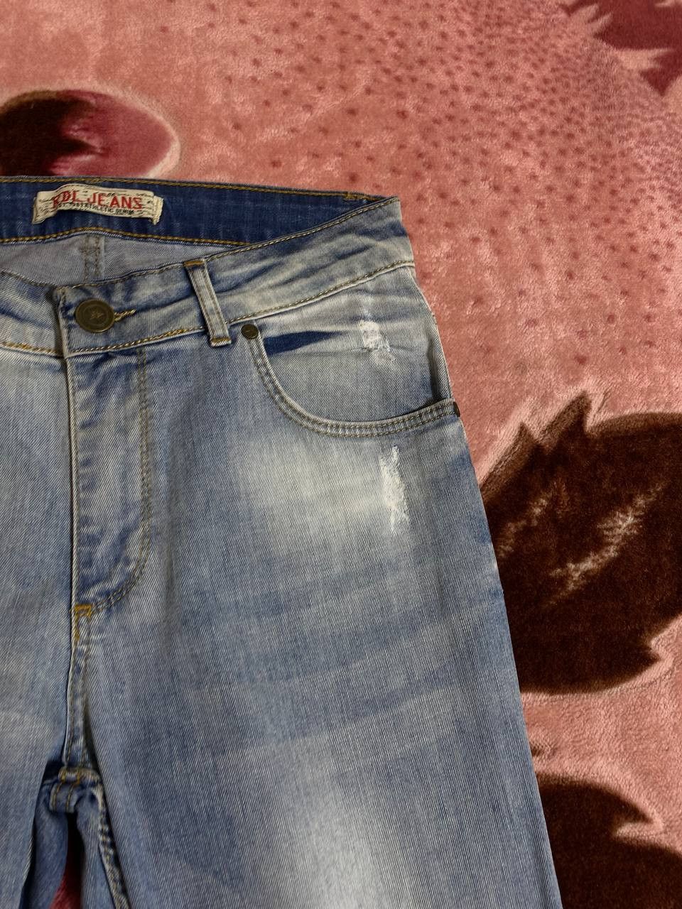 Japanese Brand Dirty Painted Distressed Flower print Faded Baggy Jeans Y2K Size US 30 / EU 46 - 7 Thumbnail