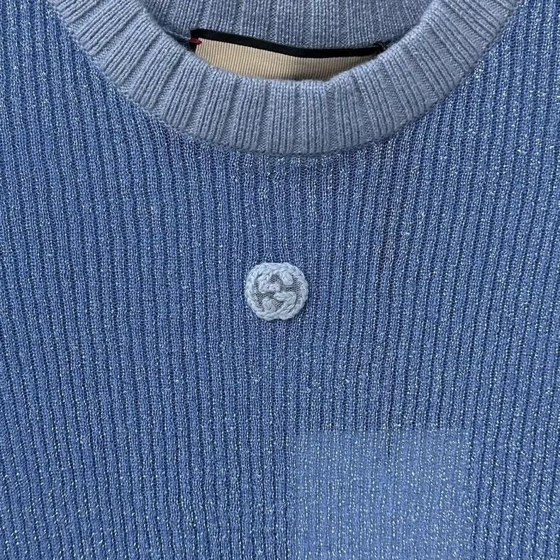 Gucci Gucci Blue logo knitwear Size S / US 4 / IT 40 - 3 Thumbnail