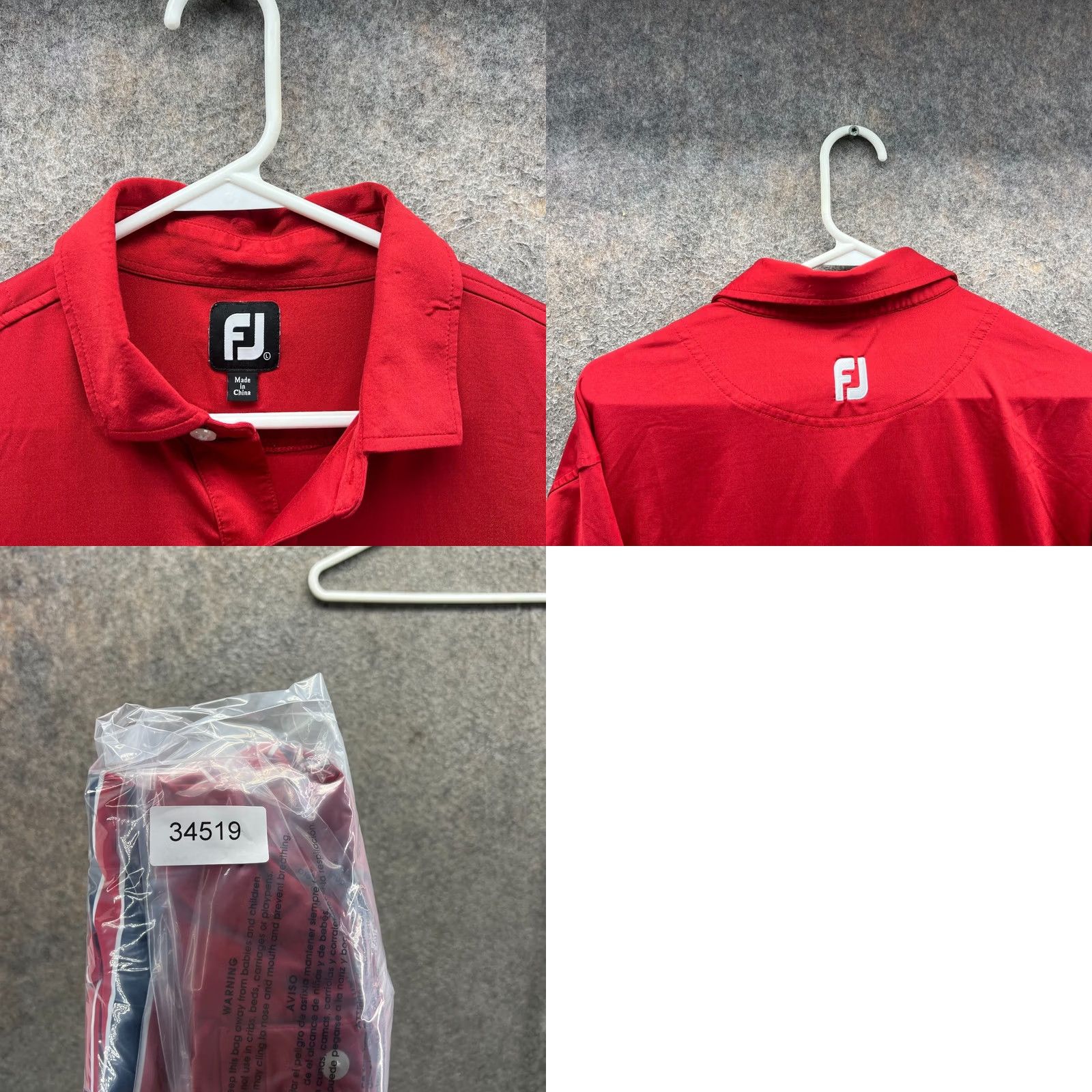 Footjoy FootJoy Polo Shirt Men Large Red Striped Preppy Performance Golf Short Sleeve Button Neck Collared 44in Chest 32in Length Size US L / EU 52-54 / 3 - 8 Thumbnail