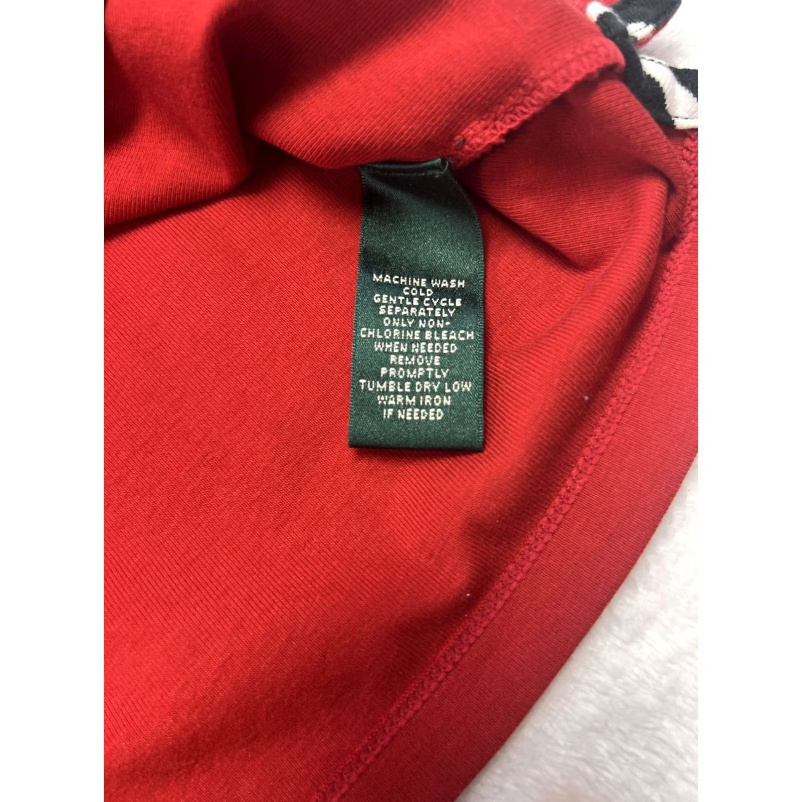 Ralph Lauren Lauren Ralph Lauren Womens XL Red Long Sleeve Crewneck Cotton Knit Top Logo Shirt Size XL / US 12-14 / IT 48-50 - 6 Thumbnail