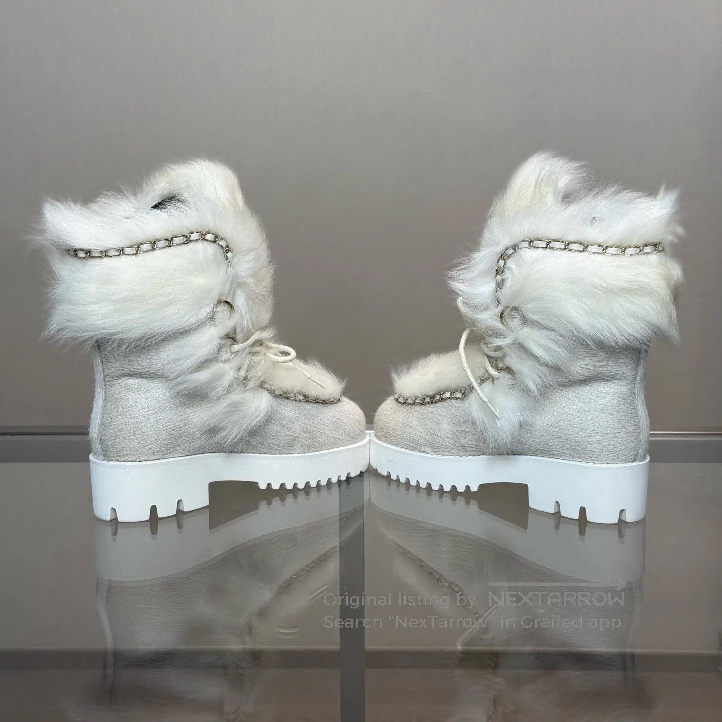 Chanel Chanel Chain-strap leather mid-calf boots Size US 6.5 / IT 36.5 - 6 Thumbnail