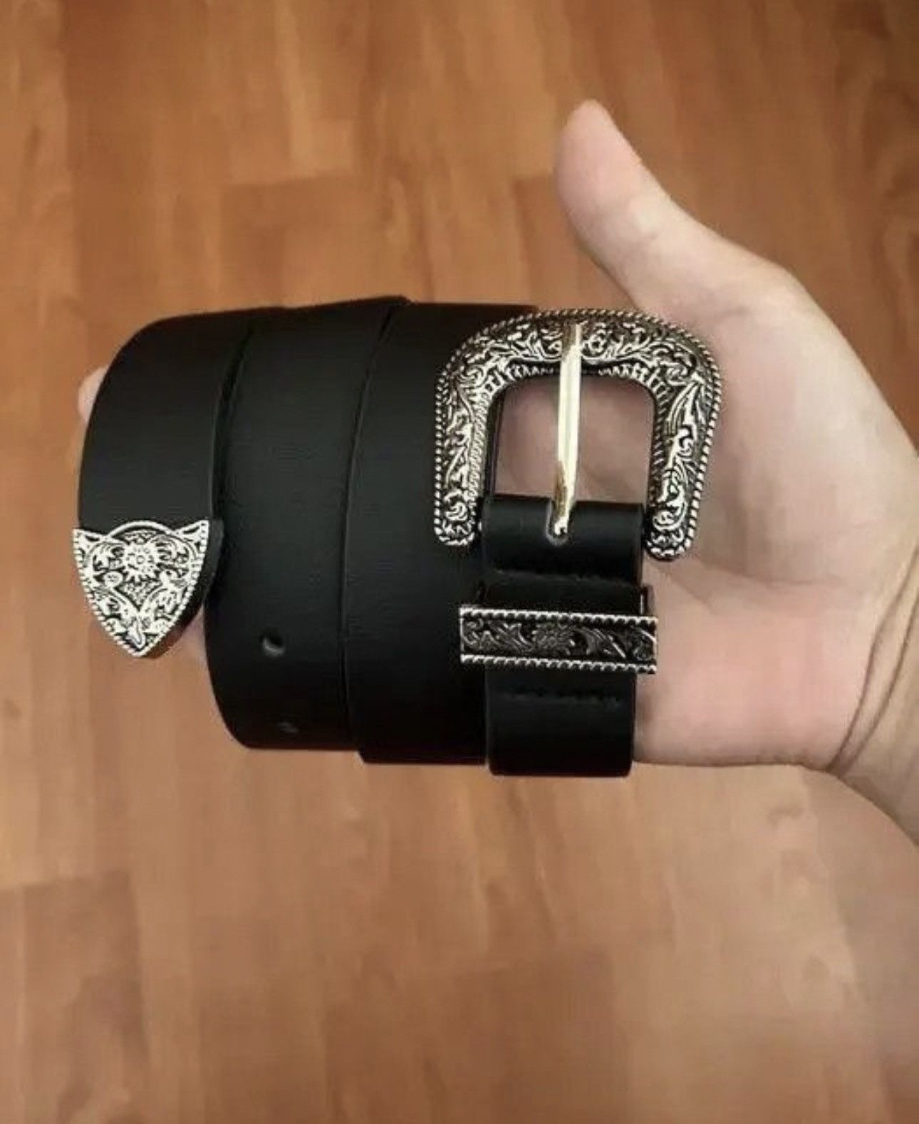 Japanese Brand Y2K Buckle Belt (black) Size 32 - 1 Thumbnail