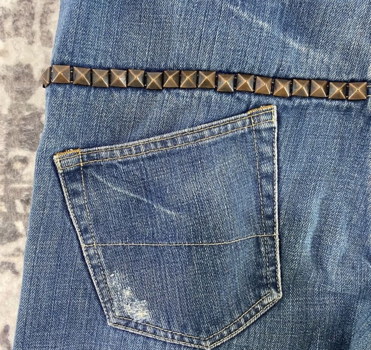 Fiberops Fiberops Shityeah Studded Blue Jeans punk Vintage 2000s Size US 36 / EU 52 - 7 Thumbnail